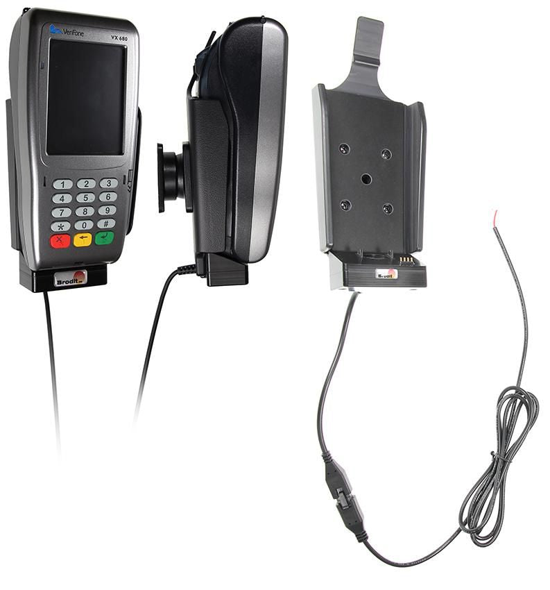 Brodit ProClip 532304 Kfz-Ladehalterung – Auto, Zigarettenanzünder – für VeriFone VX 680 – Schwarz