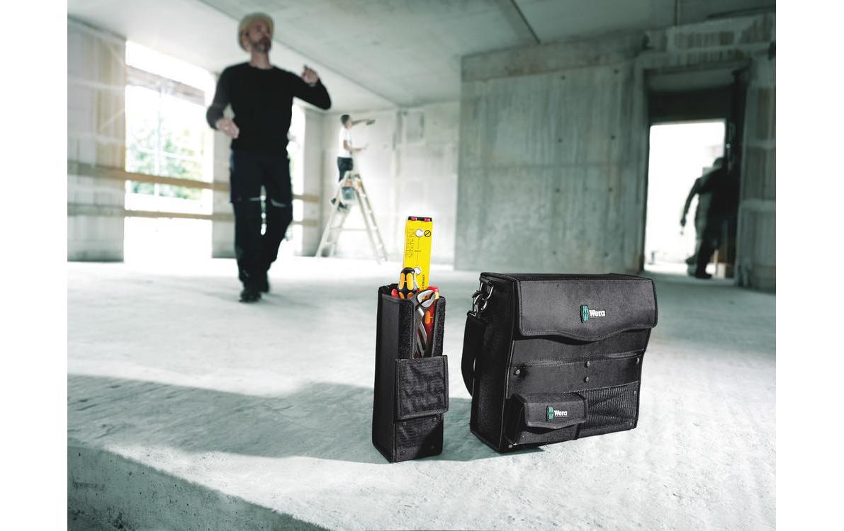 Wera 2go 7 Werkzeugtasche – mit Handgriff, feuchtigkeitsbeständig, schwarz, B 125 × H 120 × T 320 mm