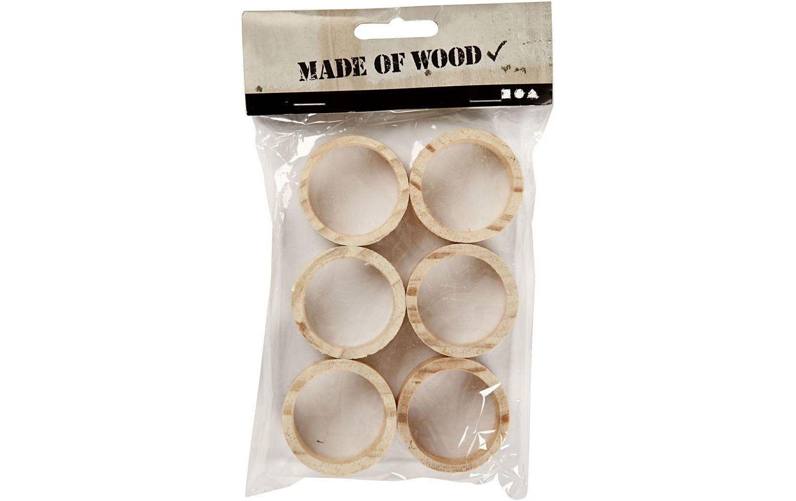 Creativ Company Serviettenringe – Beige – 3,5 × 2 cm – Holz – 6 Stk