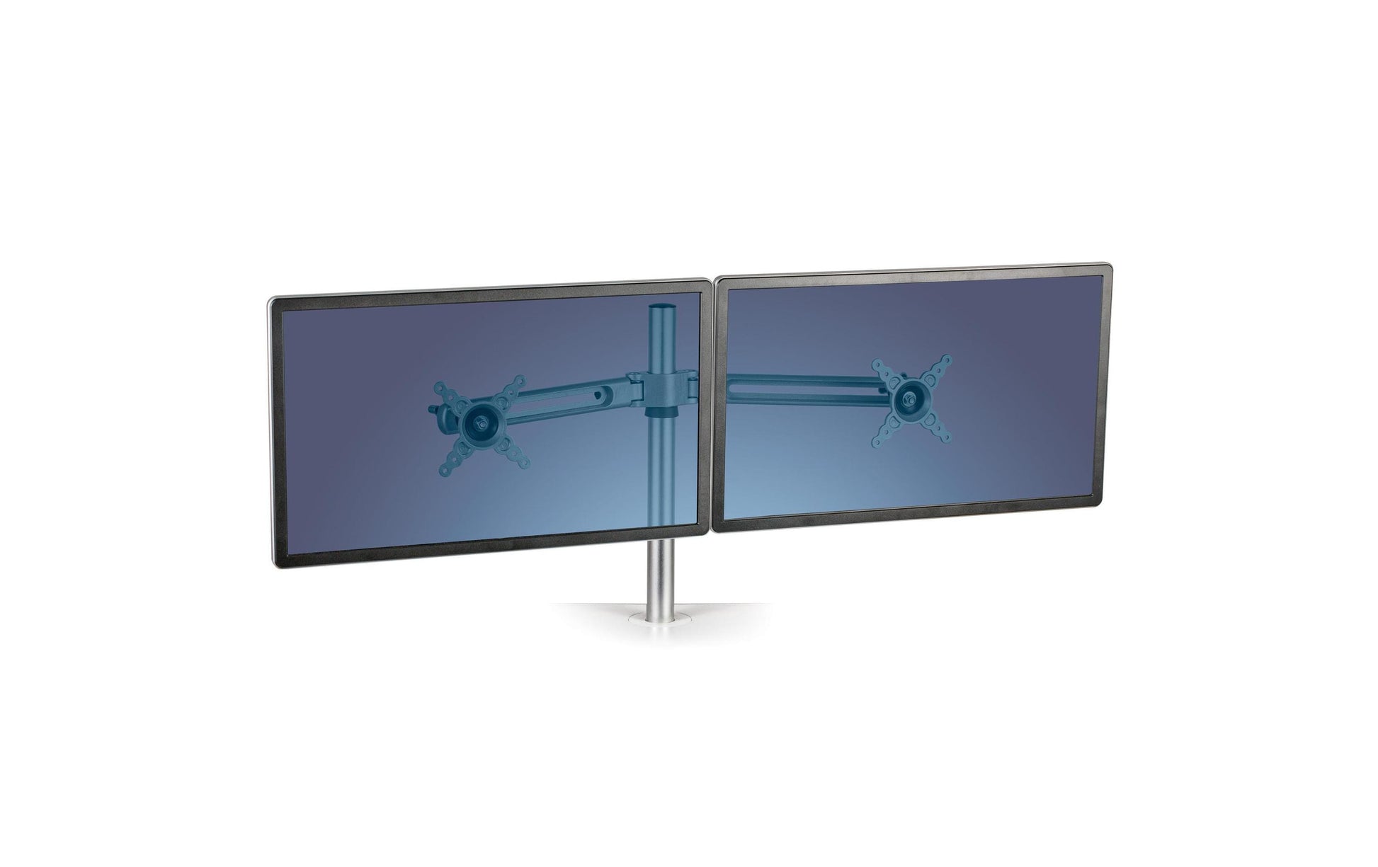 Fellowes Lotus – Monitorhalterung, 2 Monitore – bis 26", 5,8 kg, silber metallic