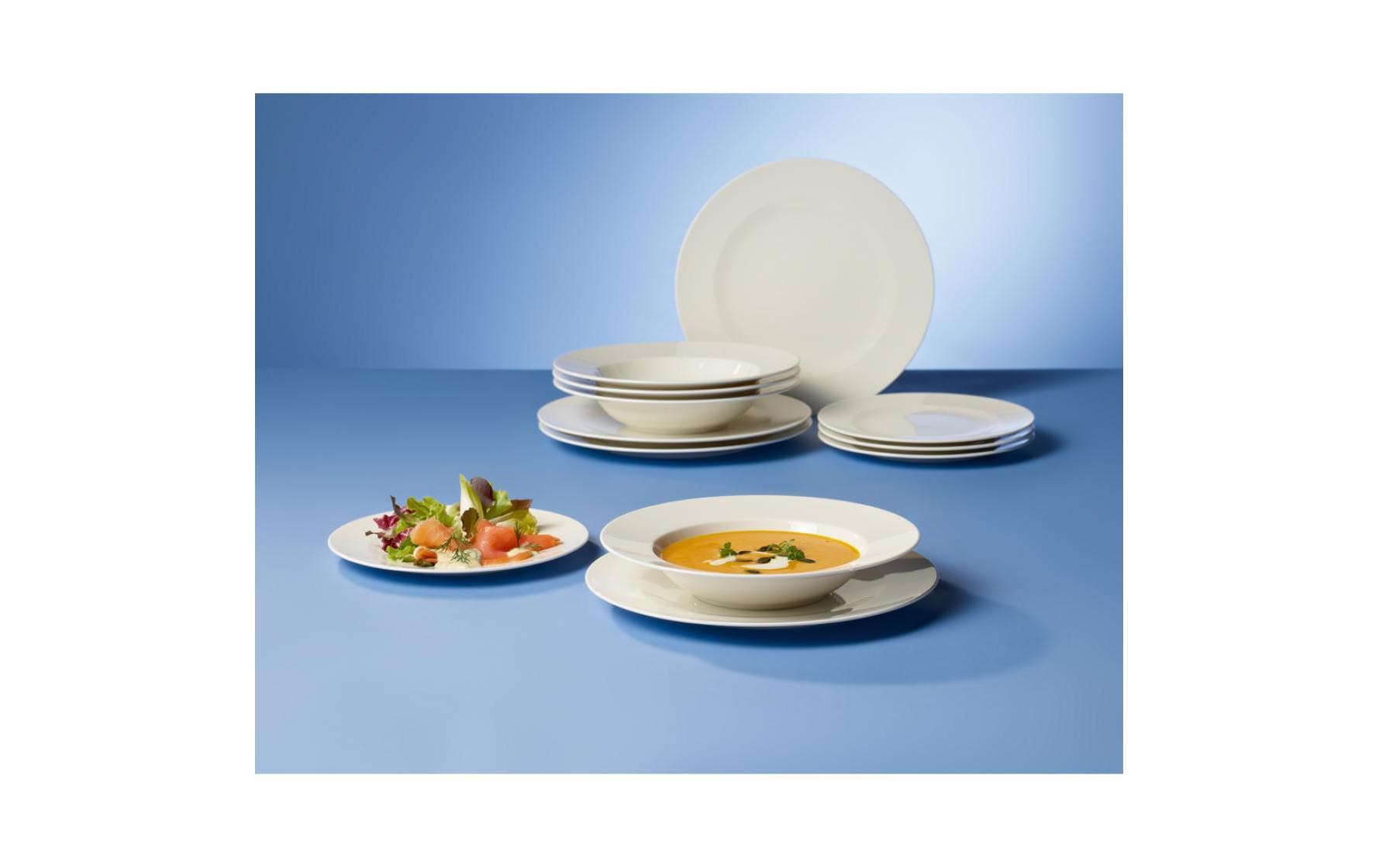Villeroy & Boch For Me Speiseteller – Porzellan, weiss, Ø 27 cm, spülmaschinenfest, mikrowellenfest, 6 Stück