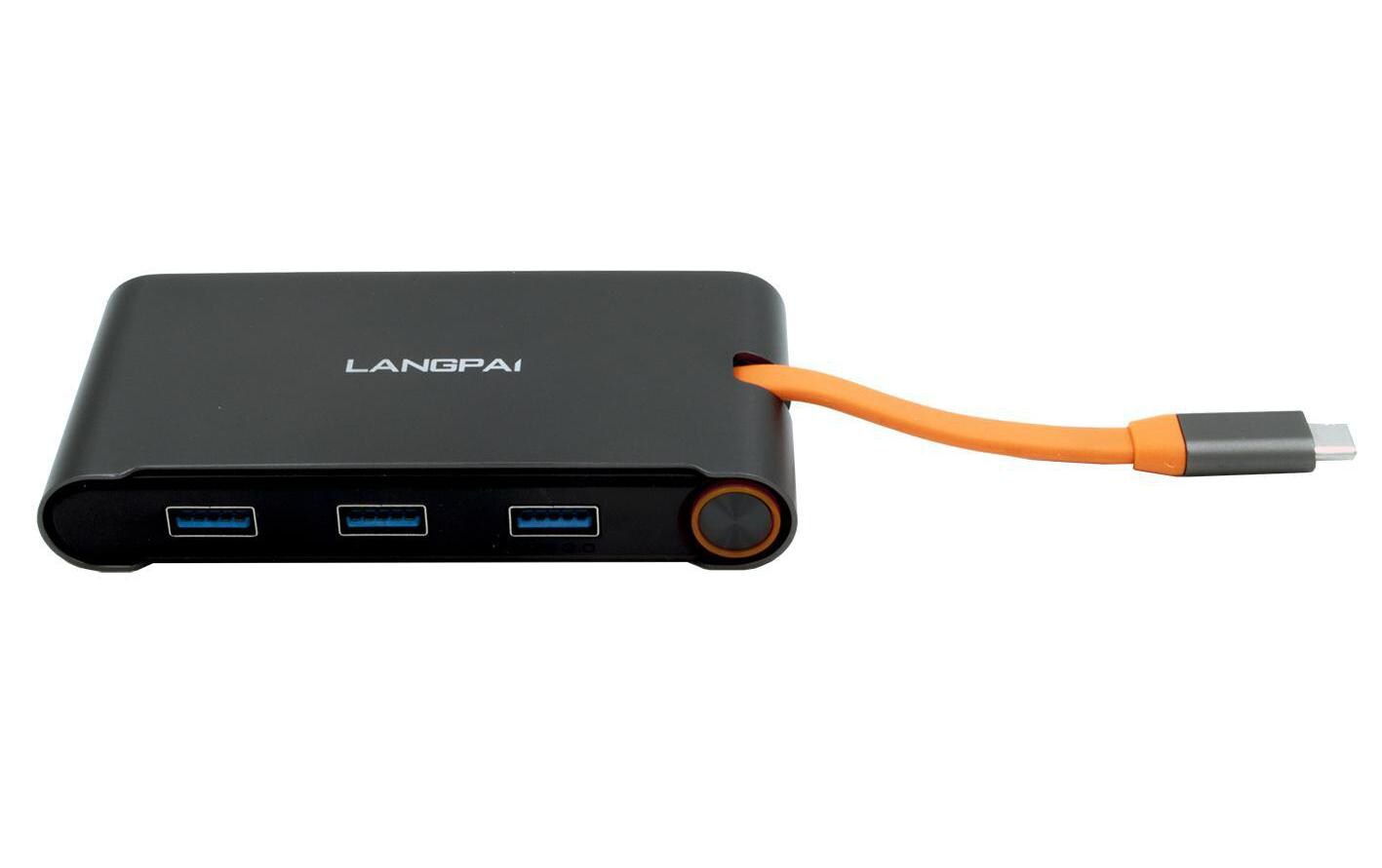 EXSYS EX-1220HM Dockingstation – USB-C, 1× HDMI, 1× VGA, 3× USB-A, GbE, für Windows/Mac/Linux
