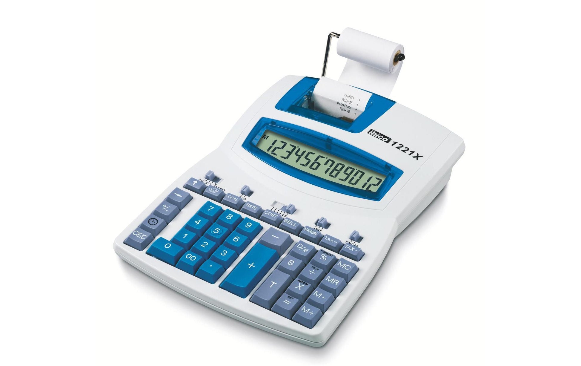 Ibico Tischrechner, druckend 1221X – 12-stellig, 2-farbig, 2,4 Zeilen/s, LCD, Steuer/Währung
