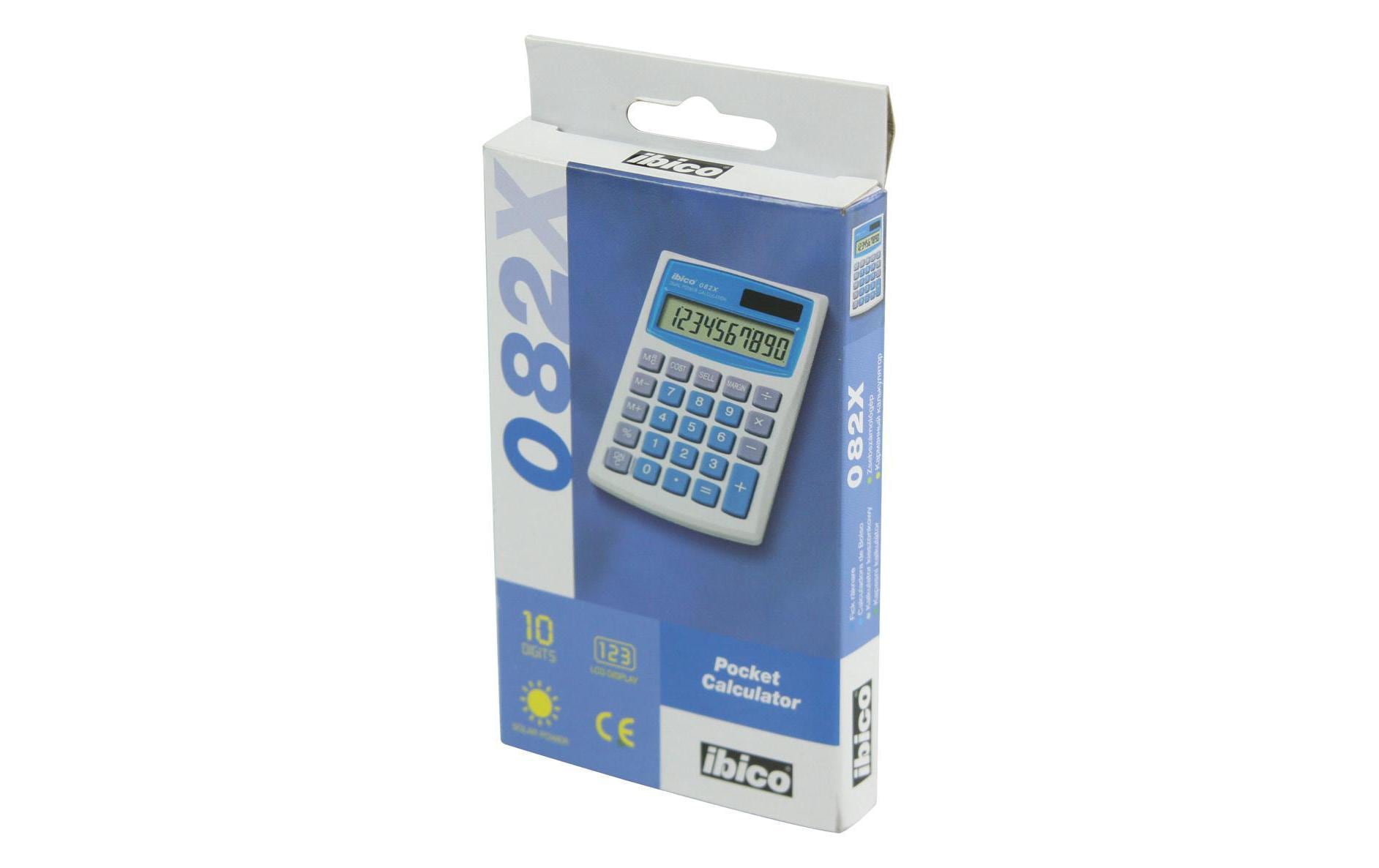 Ibico Taschenrechner 082x – 10-stellig, LCD, Rundung, Solar + Batterie, 68×112×8 mm