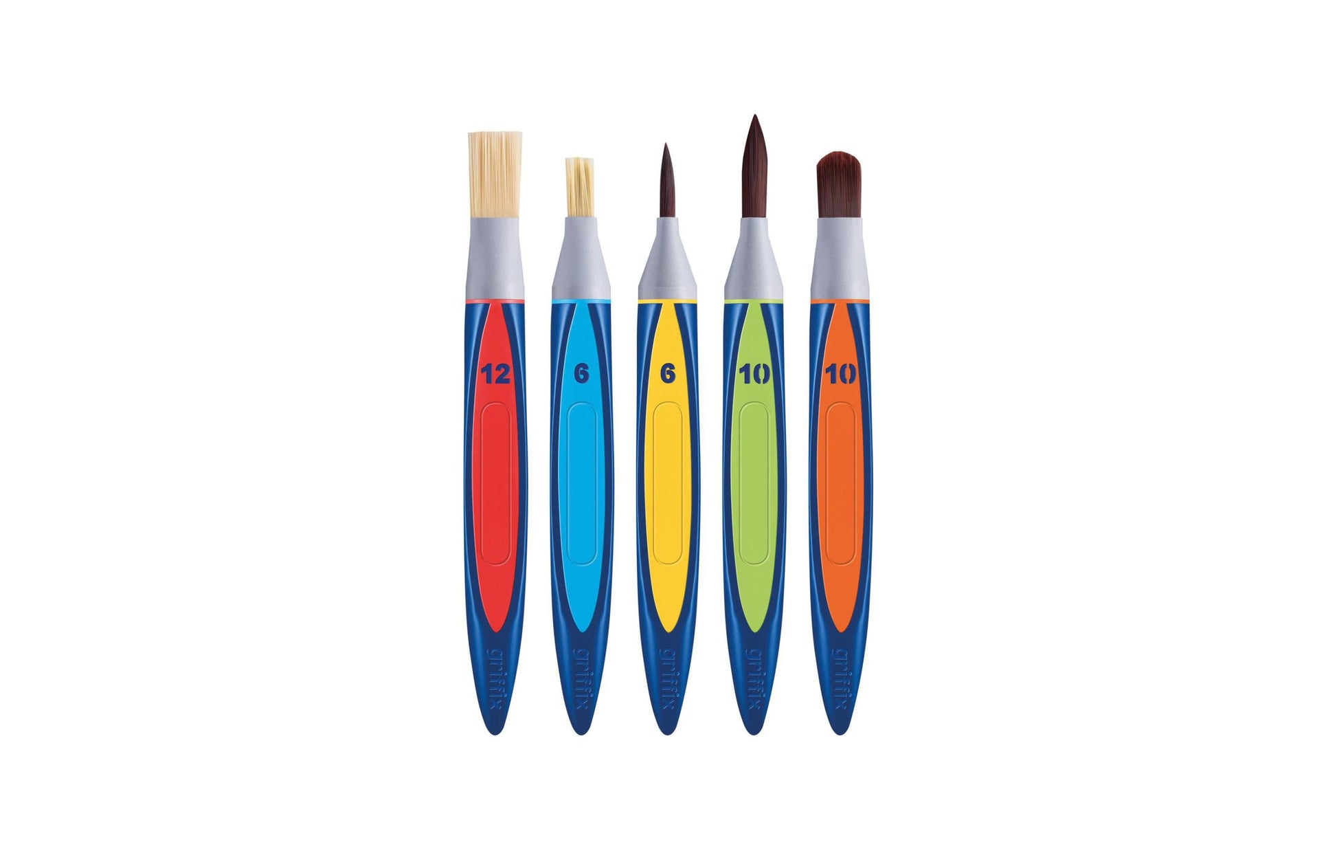 Pelikan Pinsel-Set – Helle Bürste, Synthetisch, Grössen 6/10/12, 5 Farben, 5er-Set