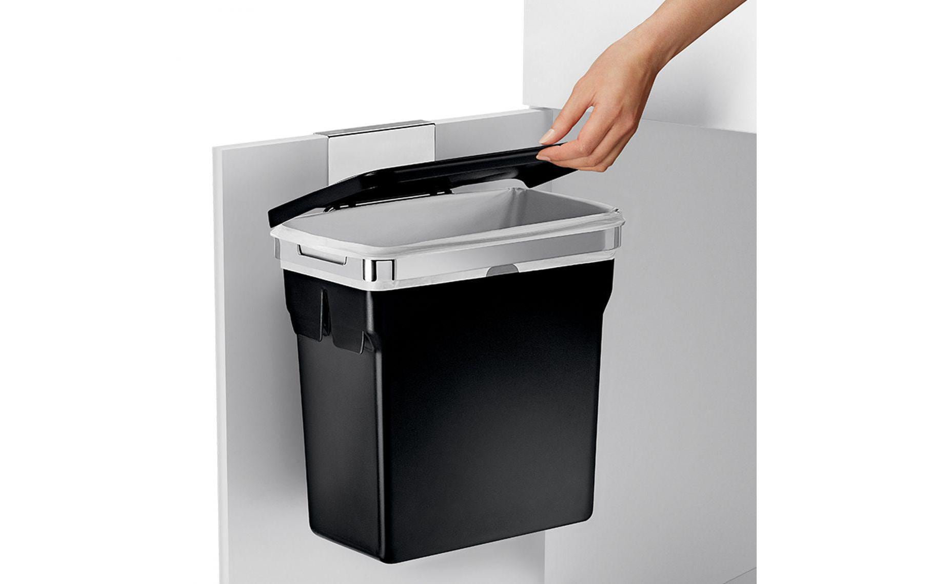 Simplehuman Wandabfallbehälter – 10 l – Kunststoff, rechteckig – schwarz – mit Innenkübel, mit Deckel – Wandmontage