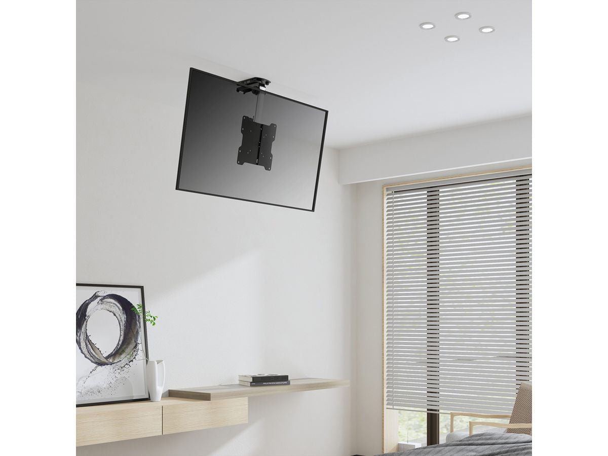 VALUE Deckenhalterung – 17–37" – VESA 75×75–200×200 – bis 20 kg, Teleskopmast, neigbar – schwarz