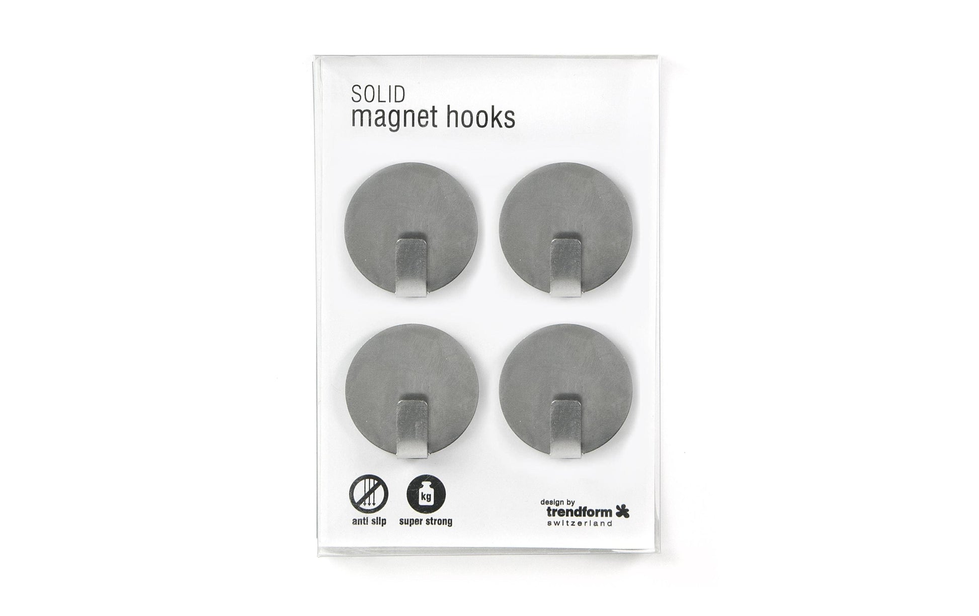 Trendform Magnethaken – Haftmagnet, Ø 35 mm, 4 Stück, Edelstahl