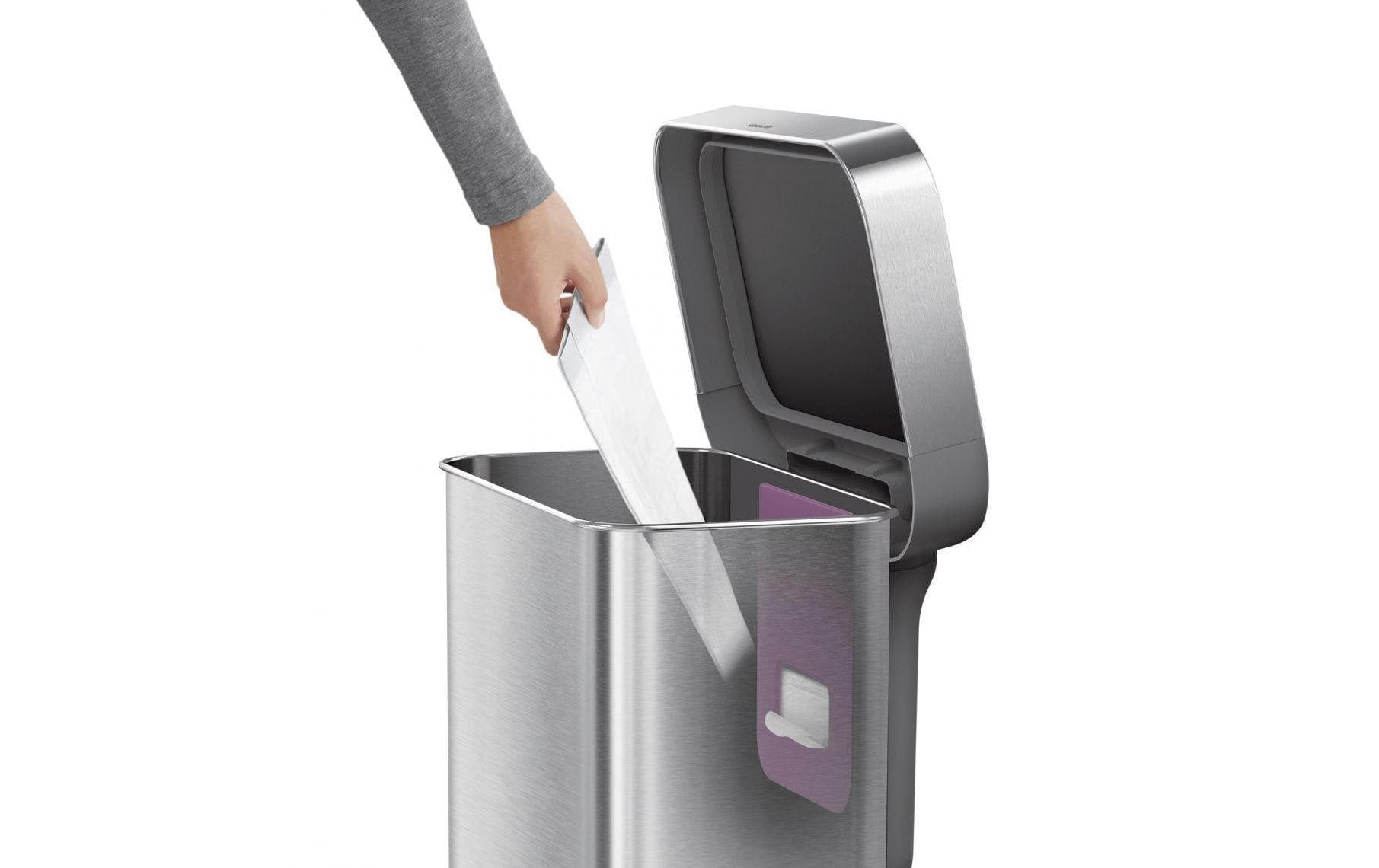 Simplehuman – Abfallcontainer – 45 l – Edelstahl – B × H × T 405 × 655 × 338 mm