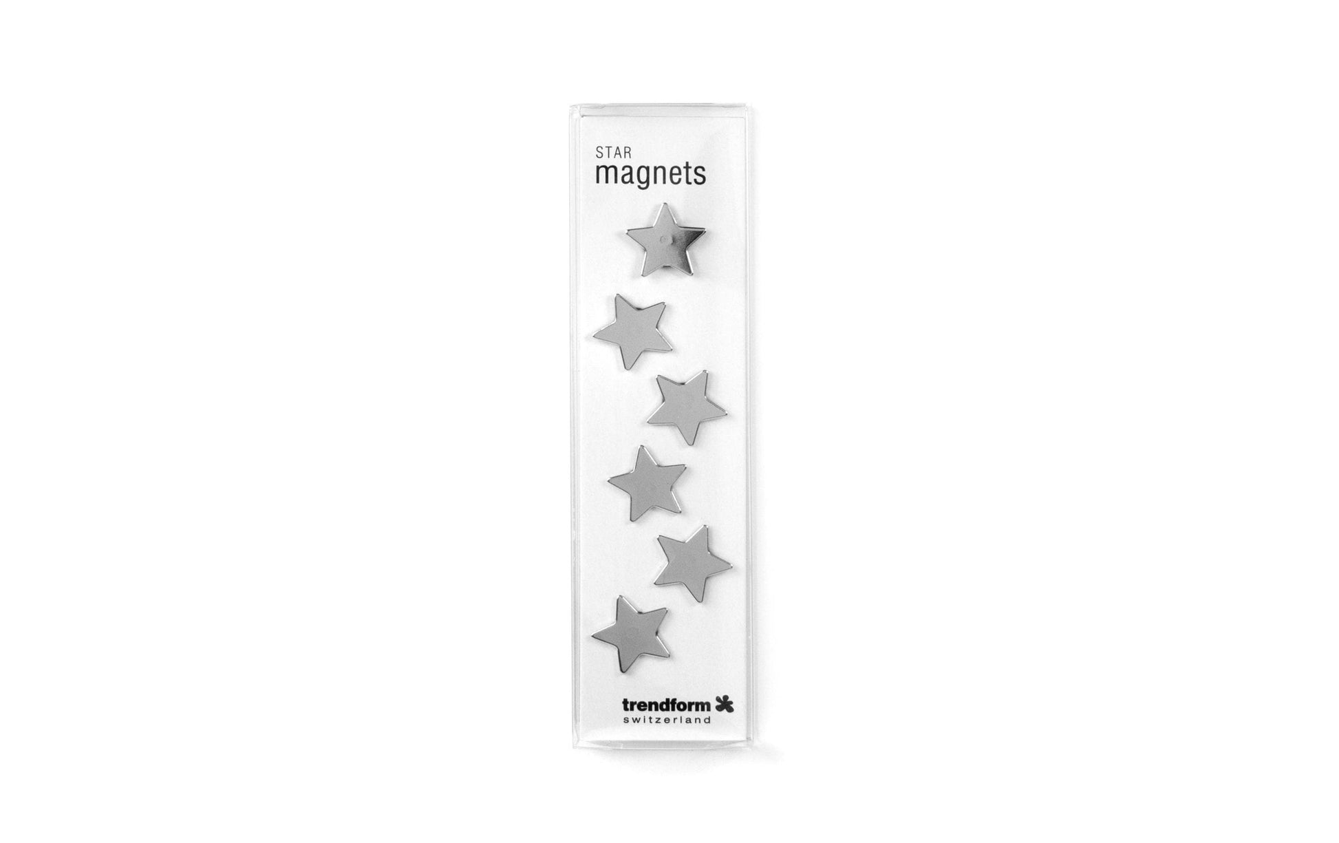 Trendform STAR Tafelmagnete – 15 × 15 × 5 mm – Stahl, 6 Stück, Chrom
