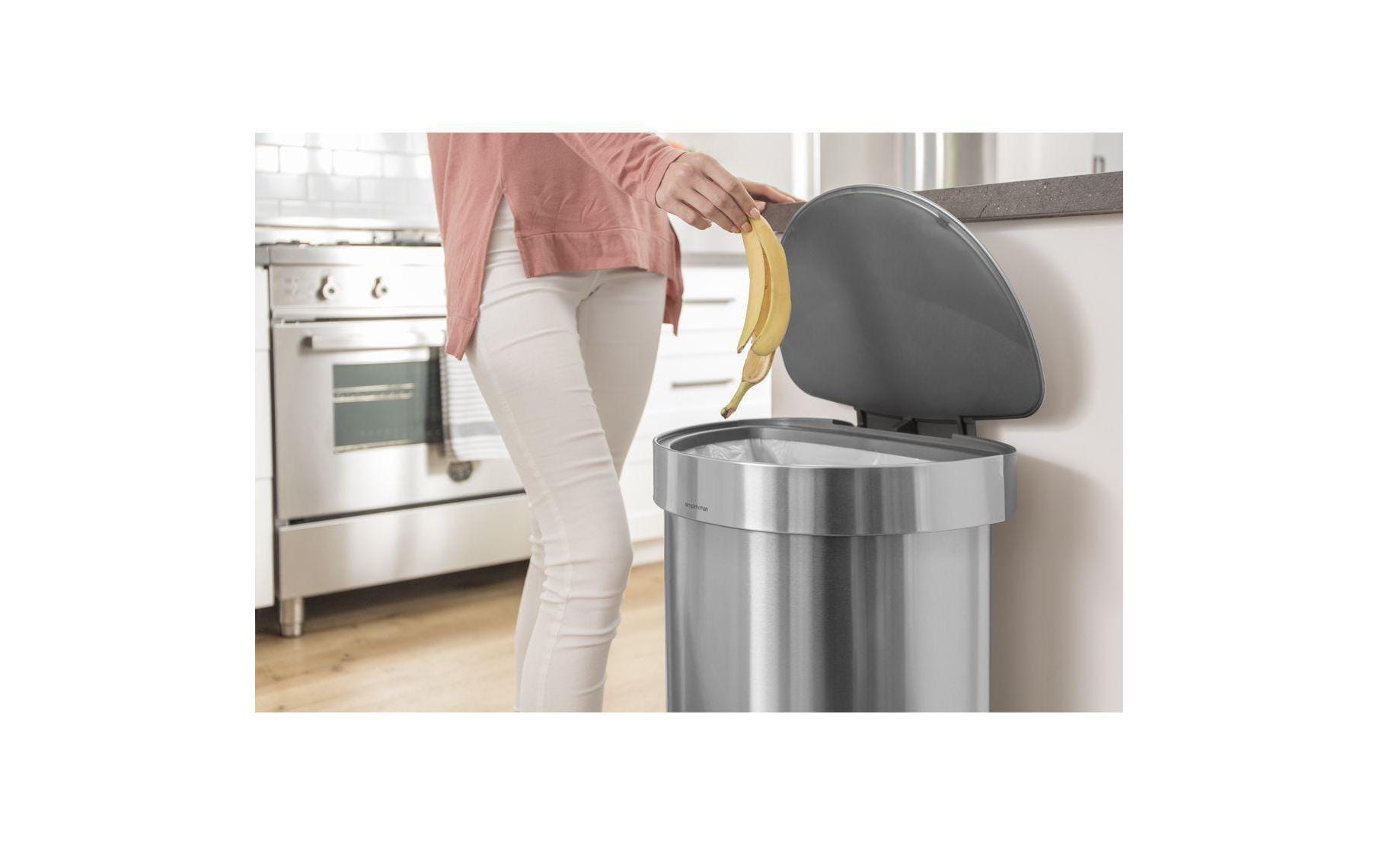 Simplehuman – Papierkorb – 45 l – Edelstahl, Silber – B × H × T 400 × 670 × 360 mm