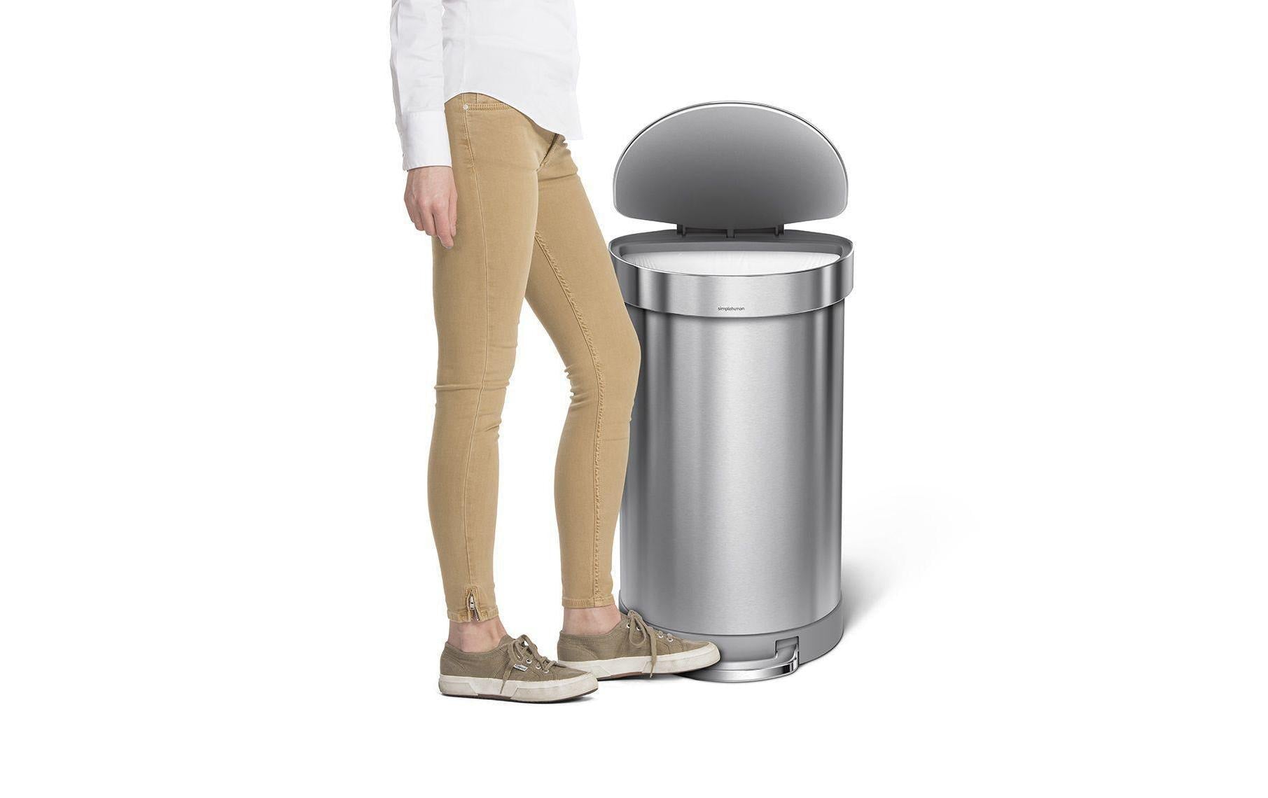 Simplehuman – Papierkorb – 45 l – Edelstahl, Silber – B × H × T 400 × 670 × 360 mm