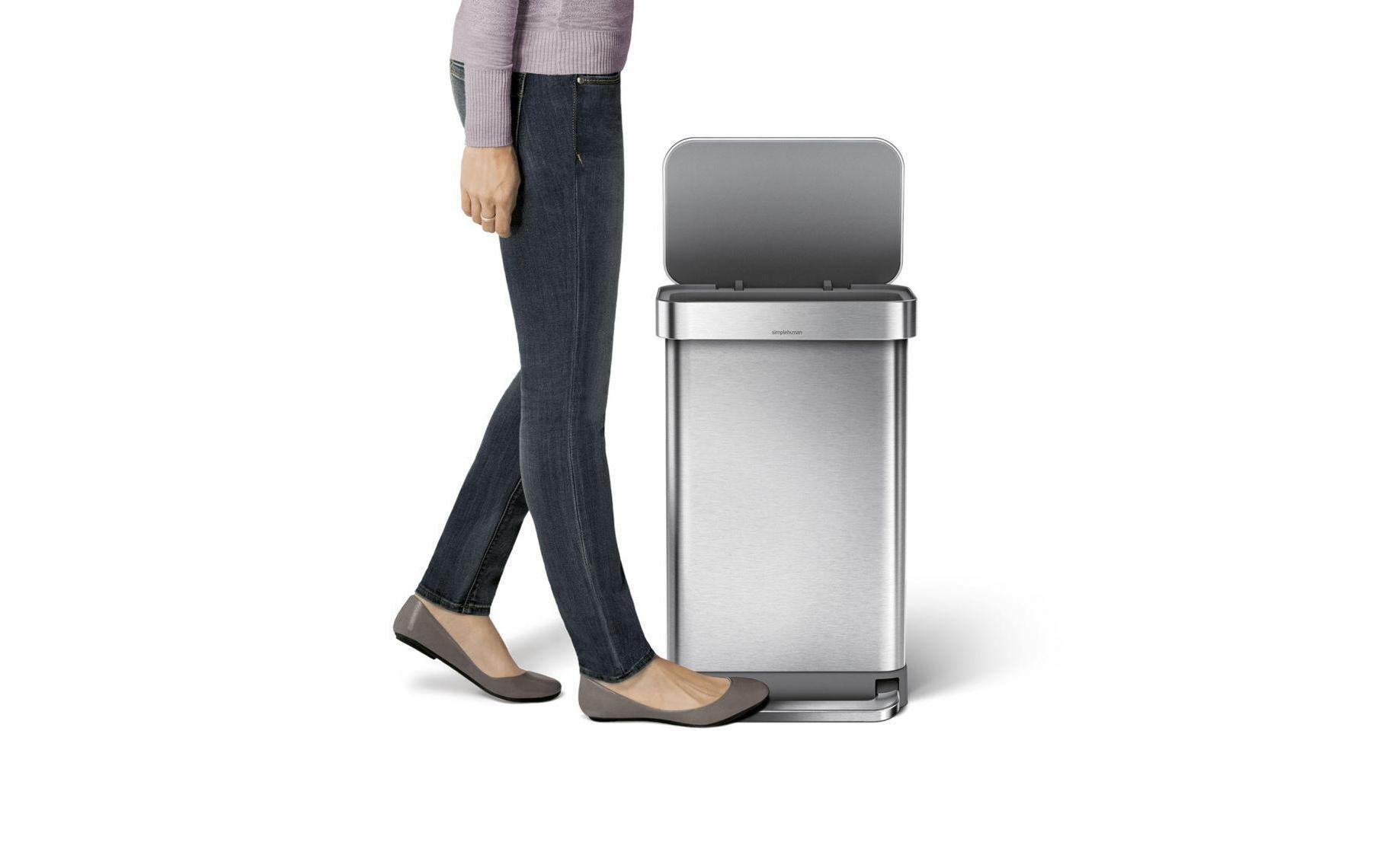 Simplehuman – Abfallcontainer – 45 l – Edelstahl – B × H × T 405 × 655 × 338 mm