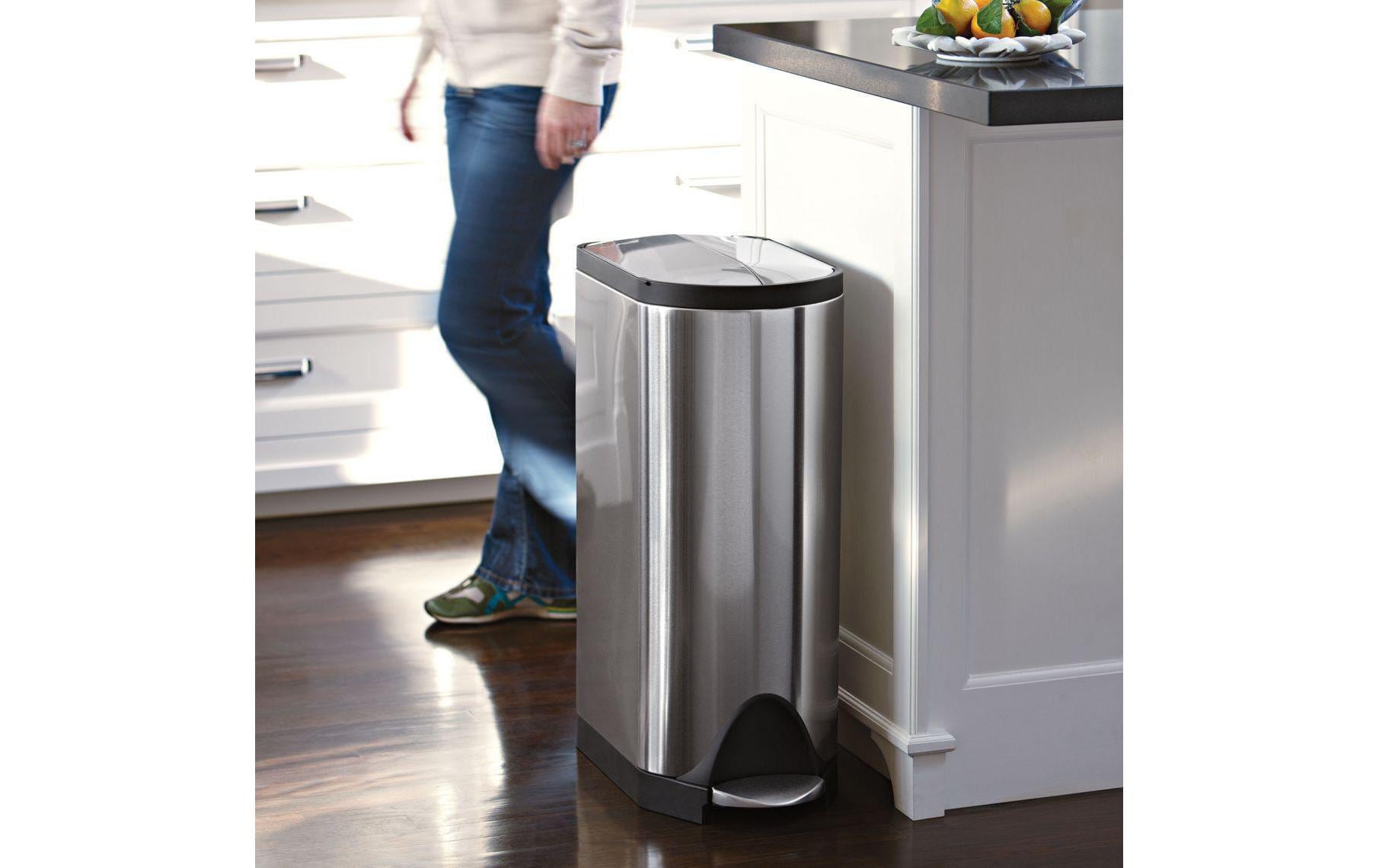 simplehuman Papierkorb Schmetterling – 30 l – mit Deckel – Edelstahl – B × H × T 447 × 660 × 264 mm