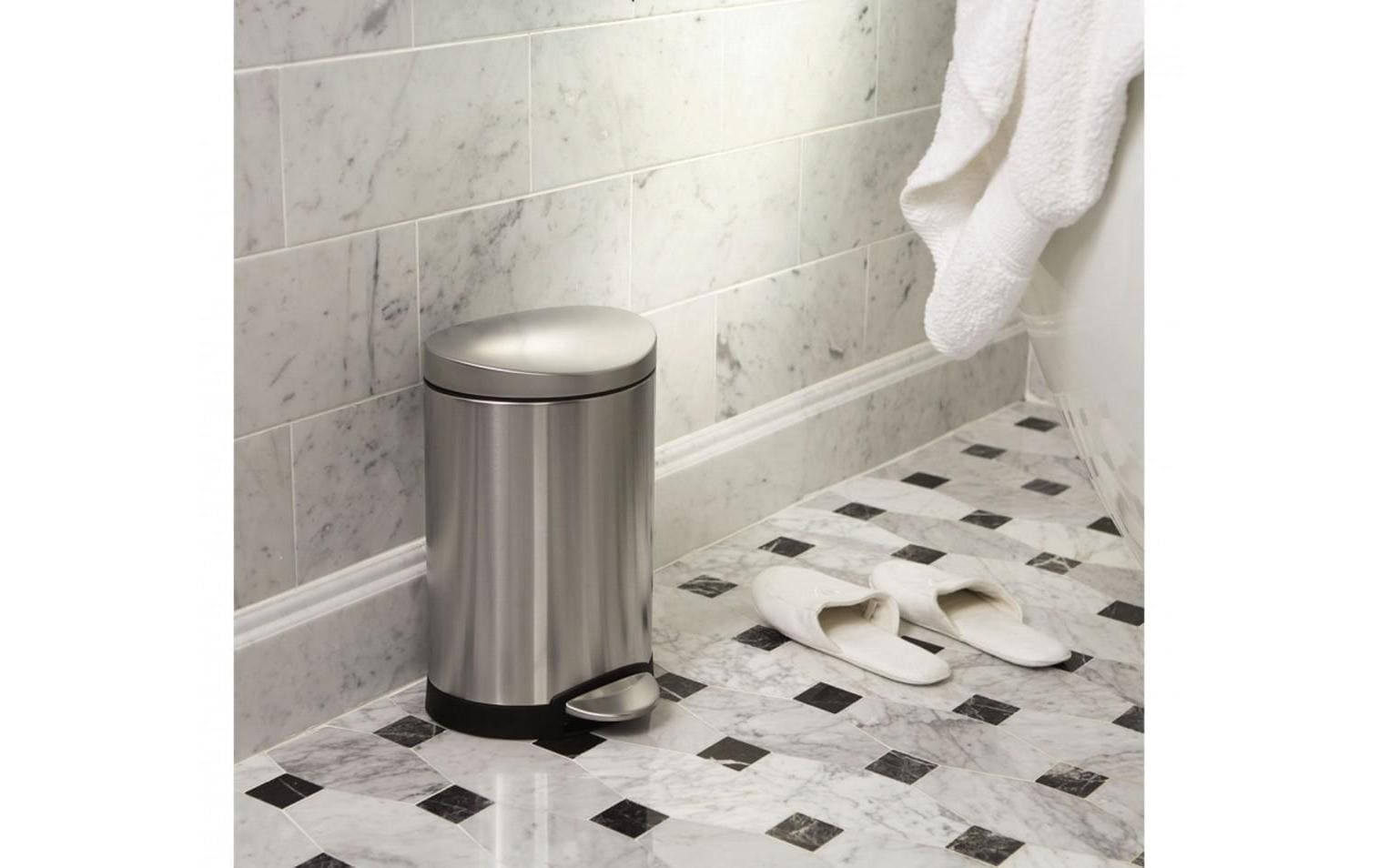 simplehuman Treteimer CW1834CB – 6 l – Edelstahl, rund – Anti-Fingerprint, mit Innenkübel