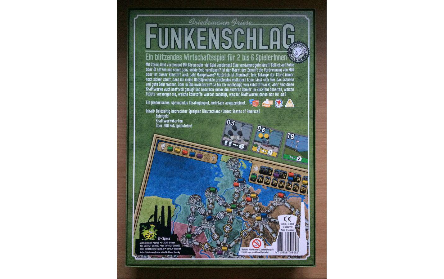 2f-Spiele Funkenschlag – Strategiespiel, 2–6 Spieler, ab 14 Jahren, 120 Min., DE