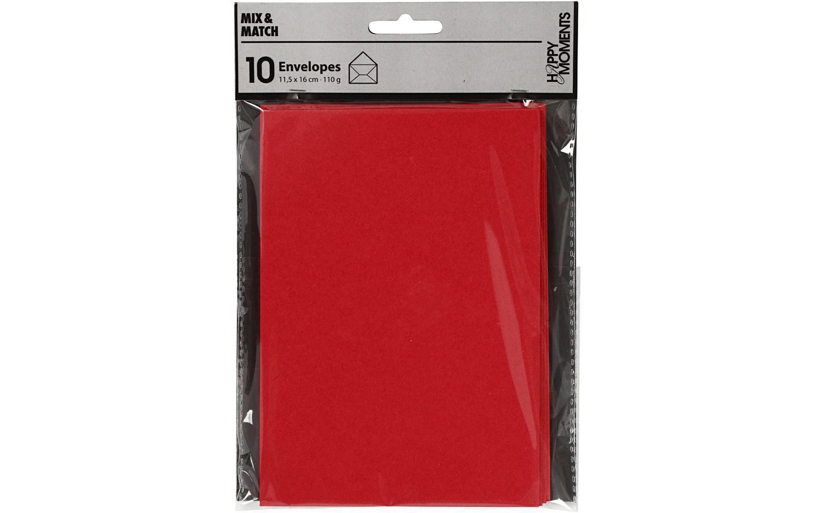 Creativ Company Couvert C6, ohne Fenster, rot, 110 g/m² – 10 Stk.