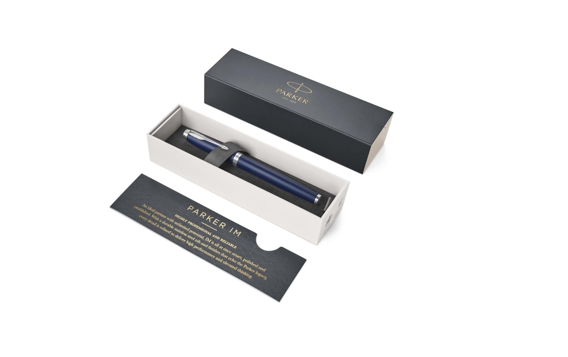 Parker IM Mattblau – Tintenroller, Schwarz, 1er Geschenkbox