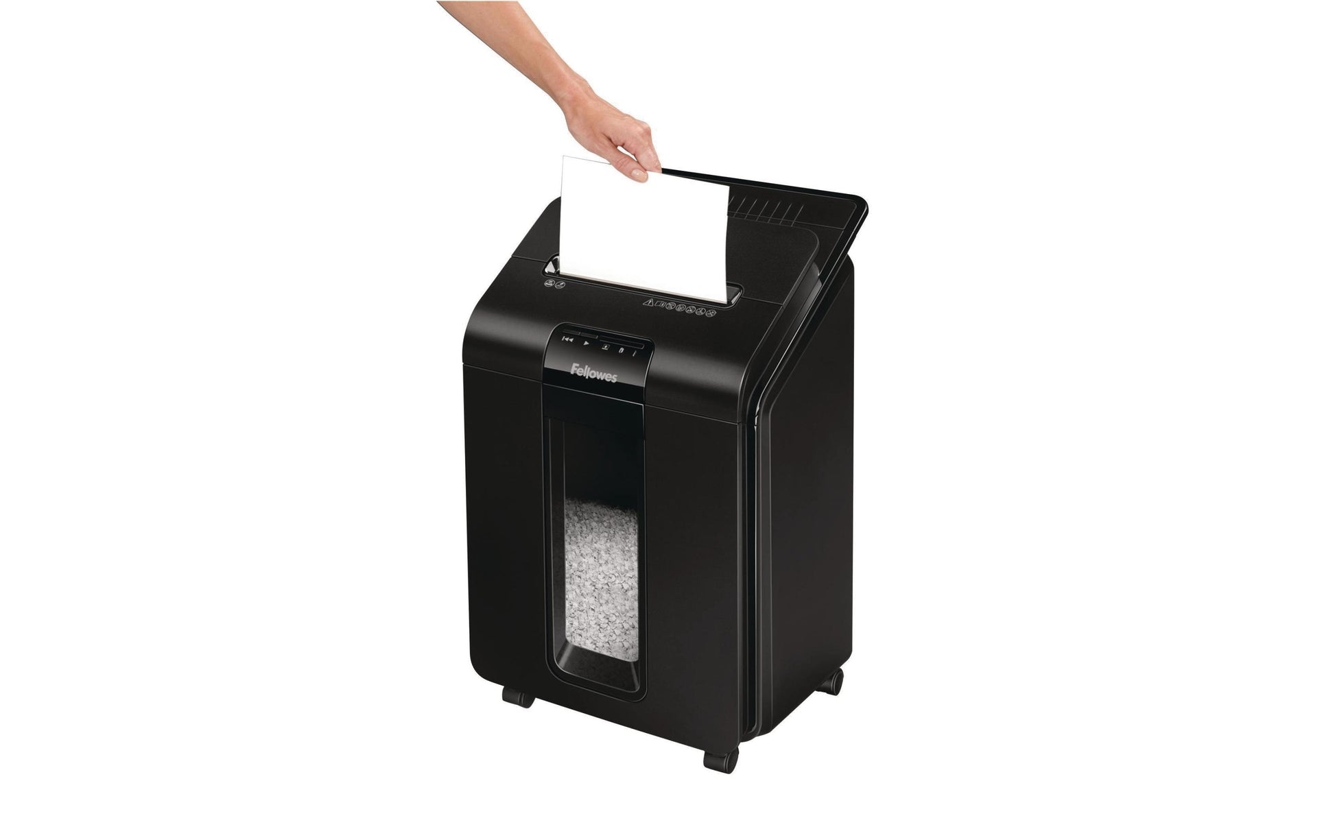 Fellowes AutoMax 100M – Aktenvernichter mit Autofeed 100 Blatt, DIN P-4, Mikroschnitt 4 × 10 mm, 23 l, A4