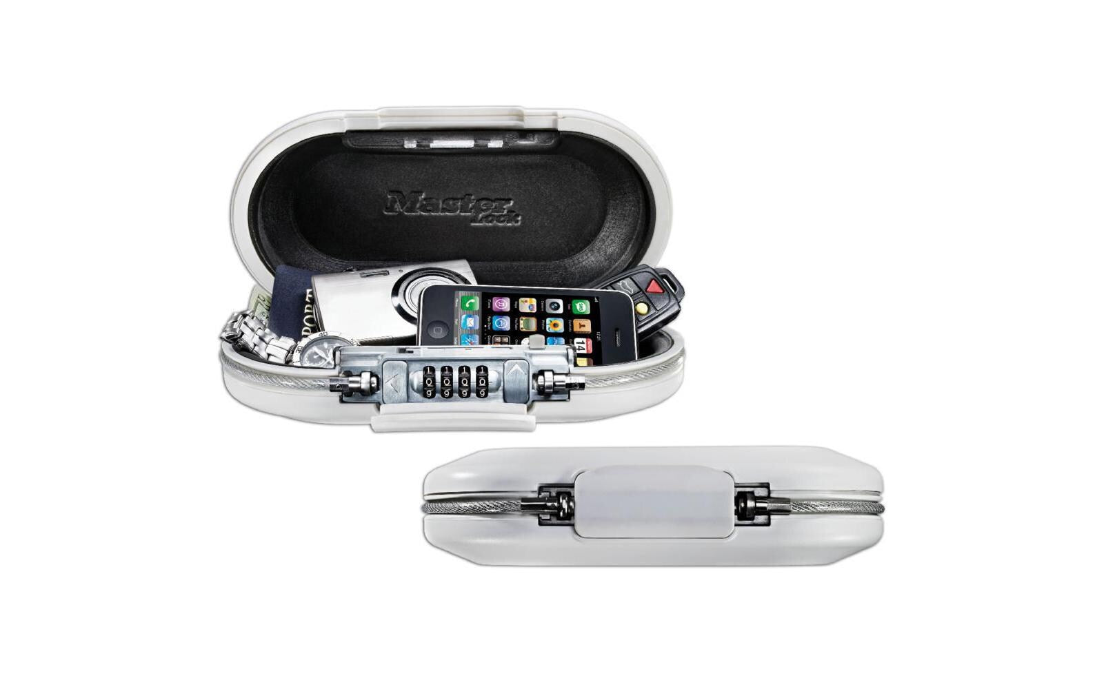 Master Lock Tresor – Elektronikschloss – 0,7 l – schlagfest – tragbar – Weiss