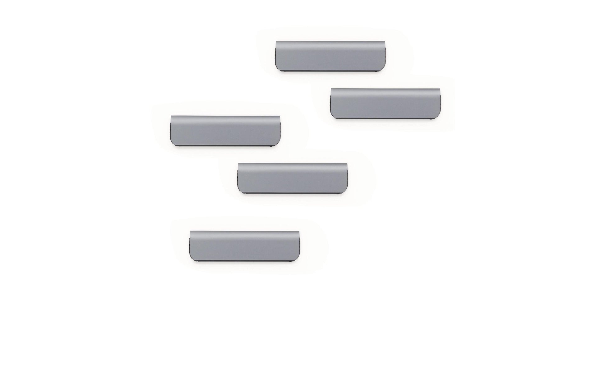 Durable Durafix Magnetclip – 60 × 17 mm, silber metallic, selbstklebend, 5er-Pack