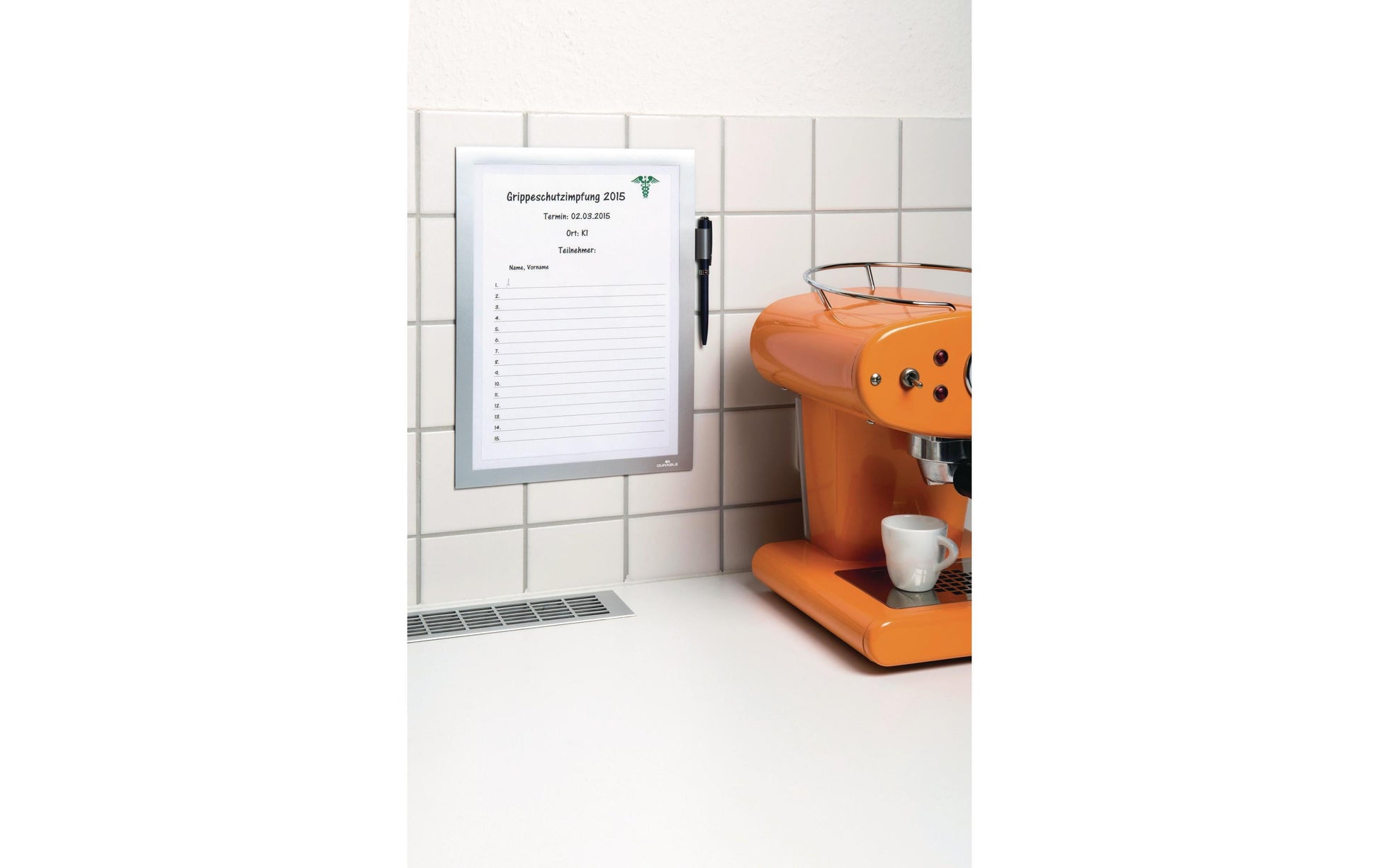 Durable DURAFRAME Note Magnetrahmen – A4 – silber metallic