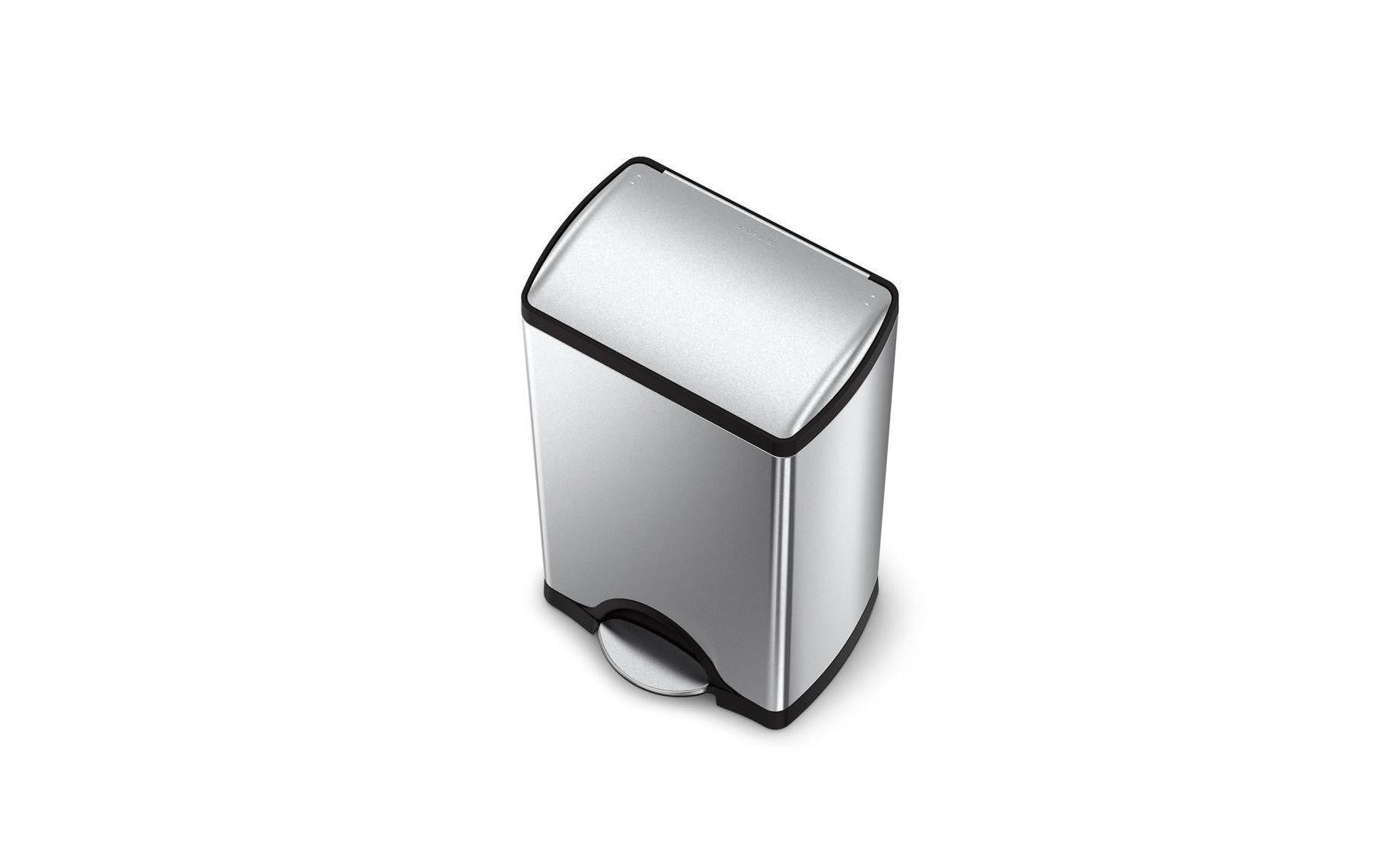 simplehuman Papierkorb – 38 l – Edelstahl – B × H × T 401 × 653 × 318 mm