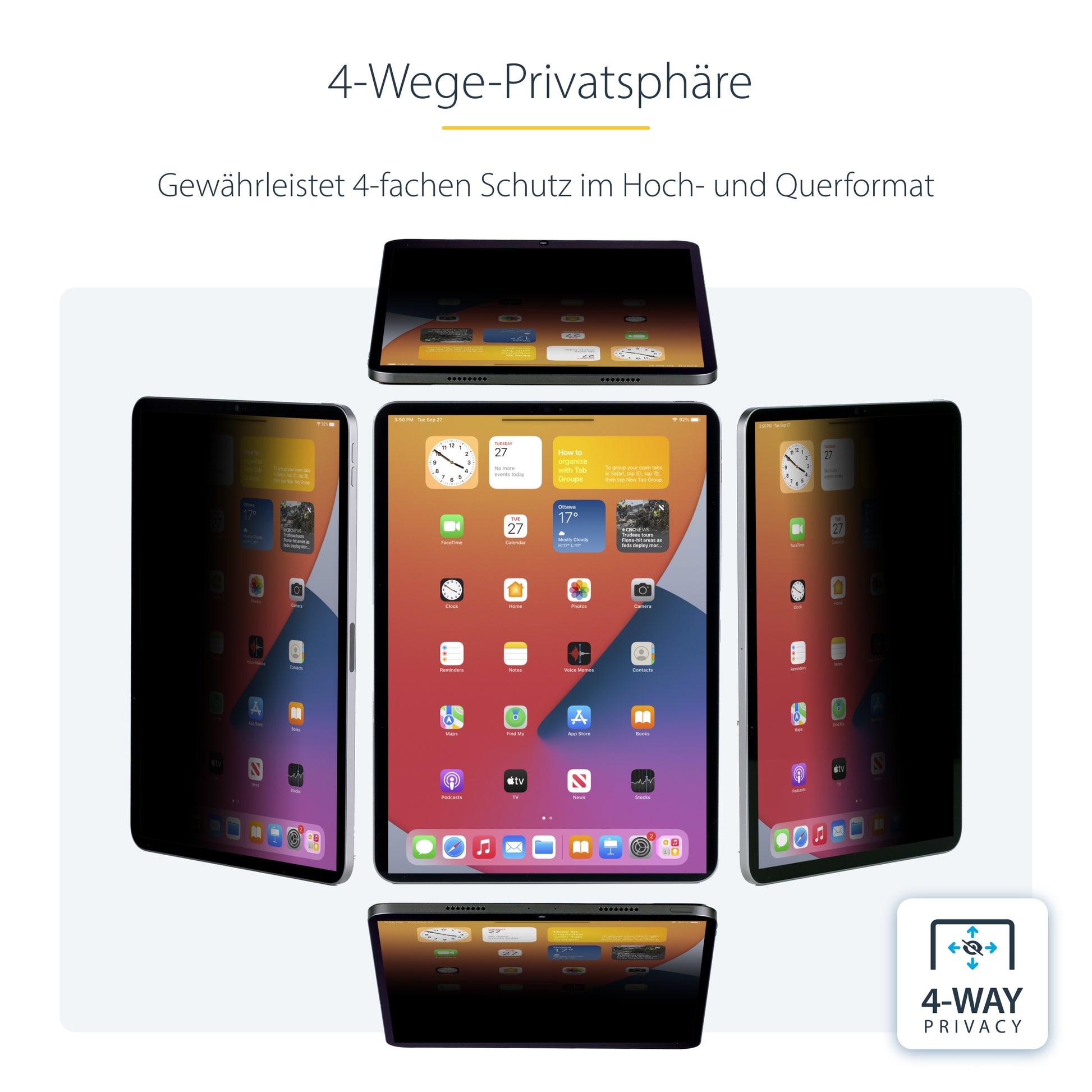 StarTech.com 129IP-PRIVACY-SCREEN Privacy-Schutzfolie – für iPad Pro 12,9"