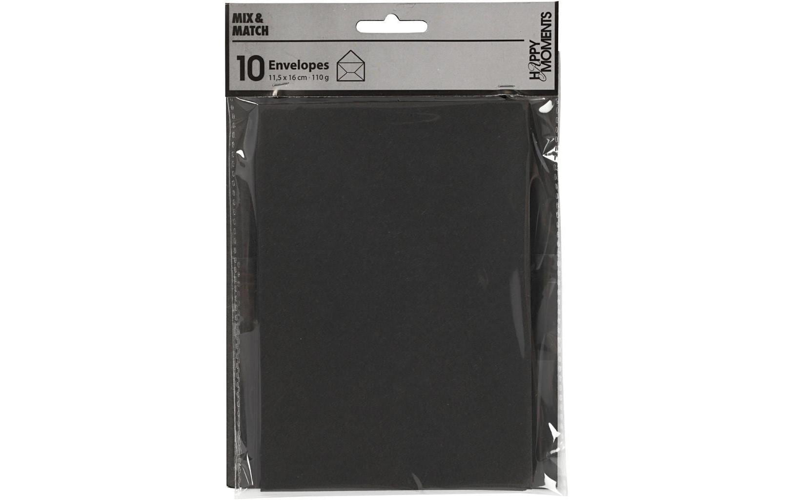 Creativ Company Couvert C6, ohne Fenster, schwarz, 110 g/m² – Creativ Company – 10 Stk.