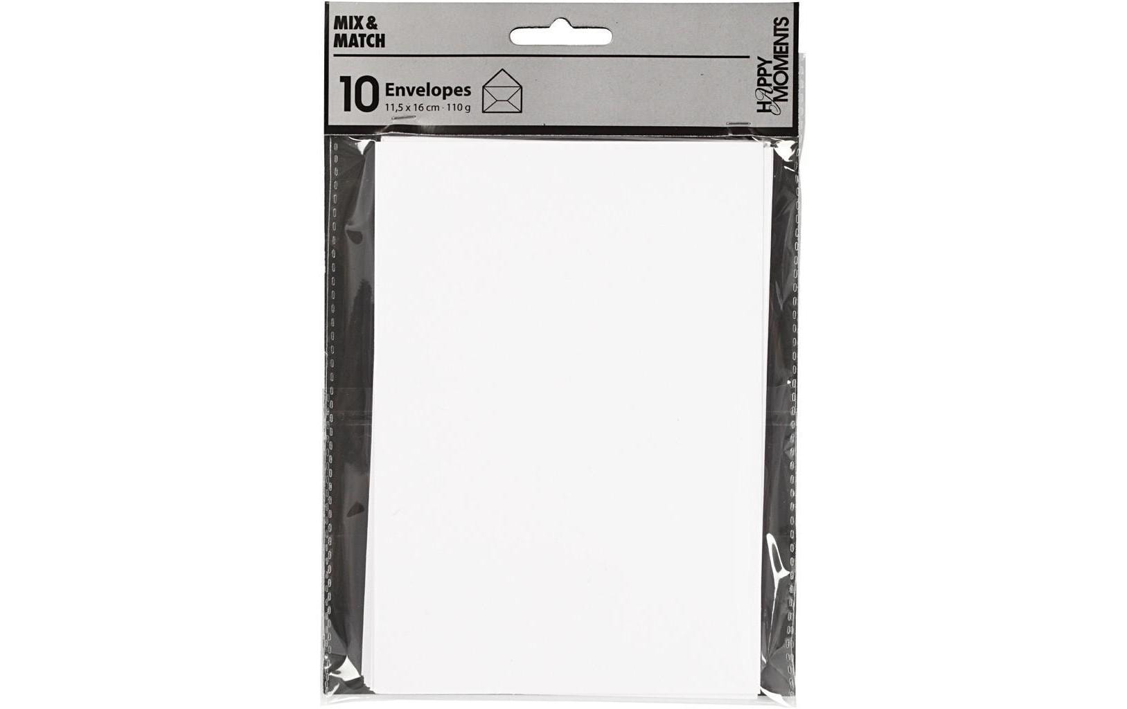 Creativ Company Couvert C6, ohne Fenster, weiss, 110 g/m² – 10 Stk.