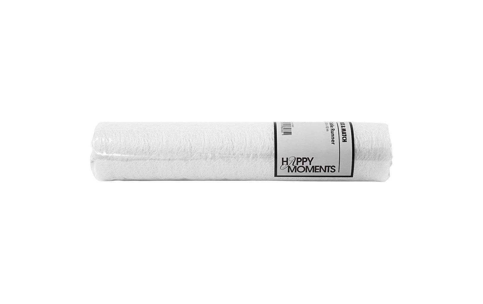 Creativ Company Tischläufer auf Rolle – 30 cm×10 m, Polypropylen (PP), Weiss