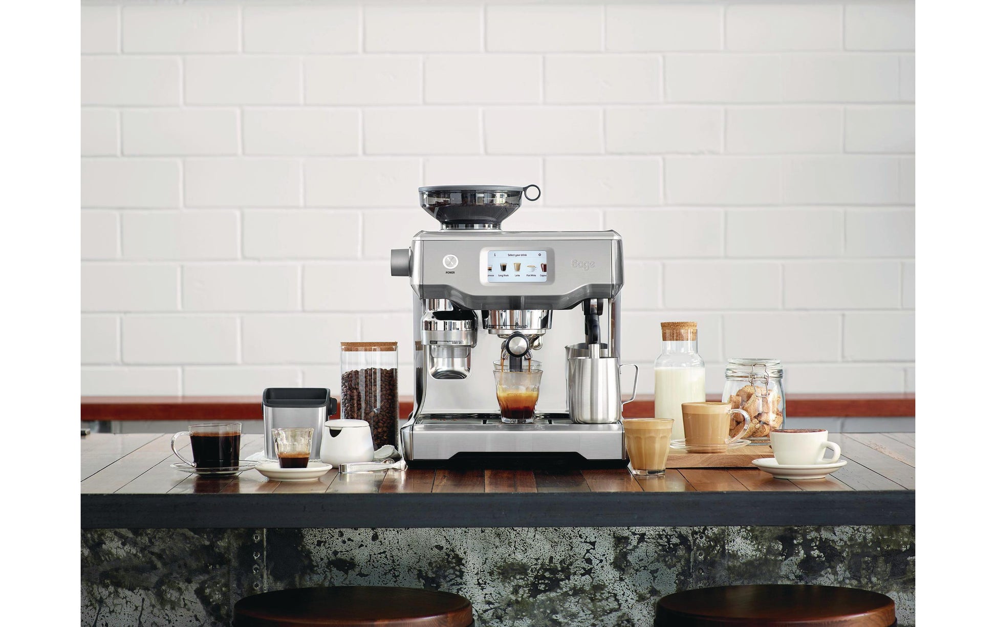 Sage Oracle Touch Espressomaschine (Siebträger) – 15 bar, 2,5 l, Milchschaumdüse, Silber