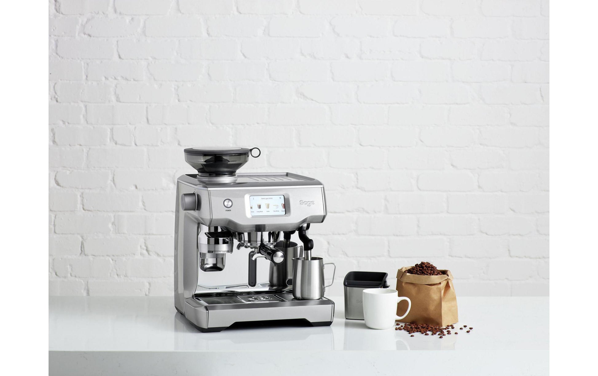 Sage Oracle Touch Espressomaschine (Siebträger) – 15 bar, 2,5 l, Milchschaumdüse, Silber