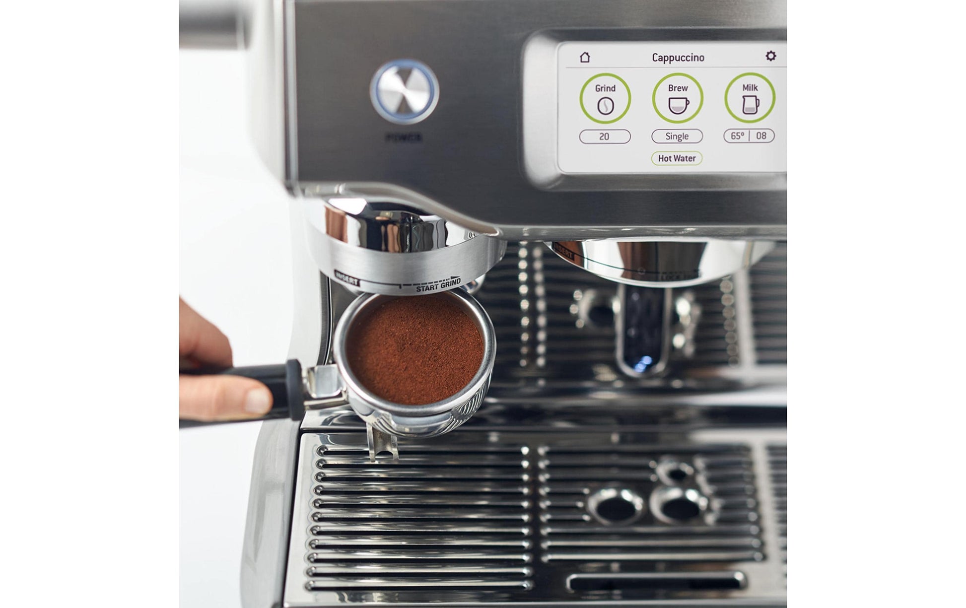 Sage Oracle Touch Espressomaschine (Siebträger) – 15 bar, 2,5 l, Milchschaumdüse, Silber