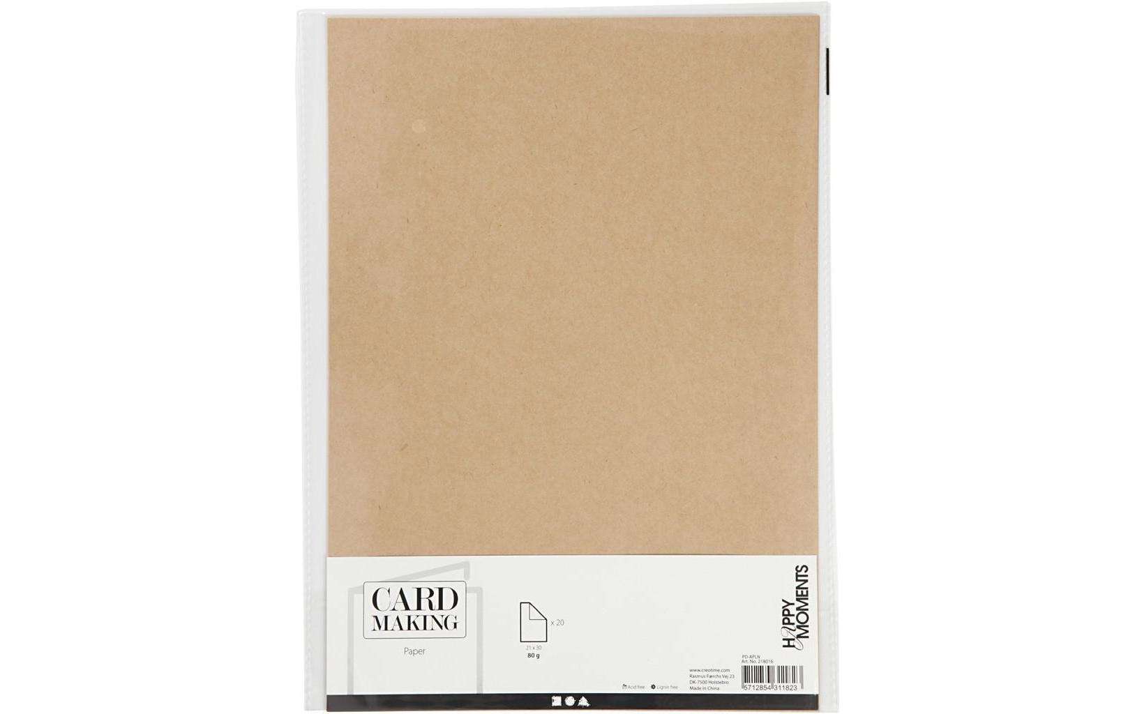 Creativ Company Bastelpapier – A4, braun, 120 g/m² – 20 Blatt, Kunstpapier
