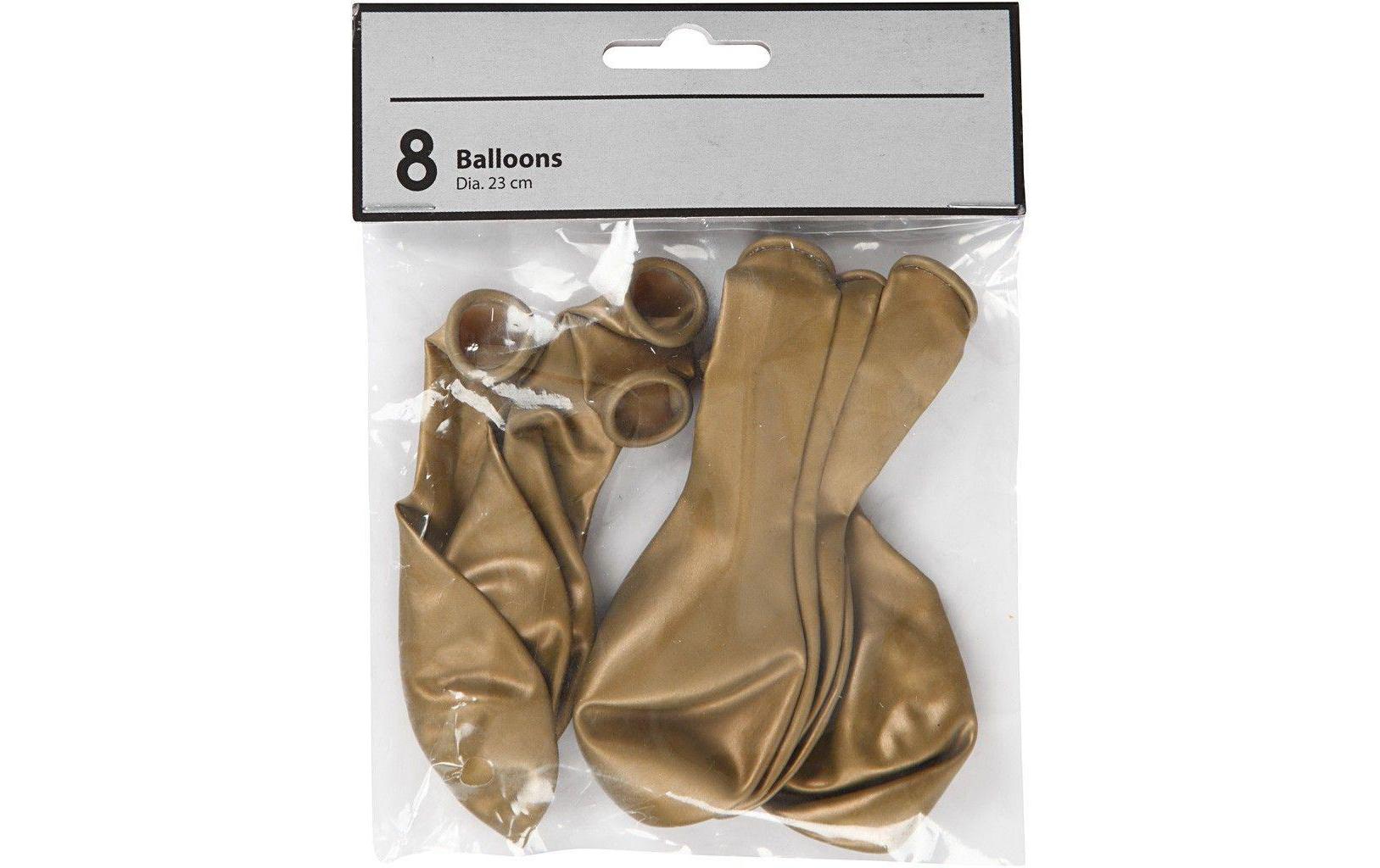 Creativ Company Luftballons Uni – Gold – Ø 23 cm – Latex – 8 Stk