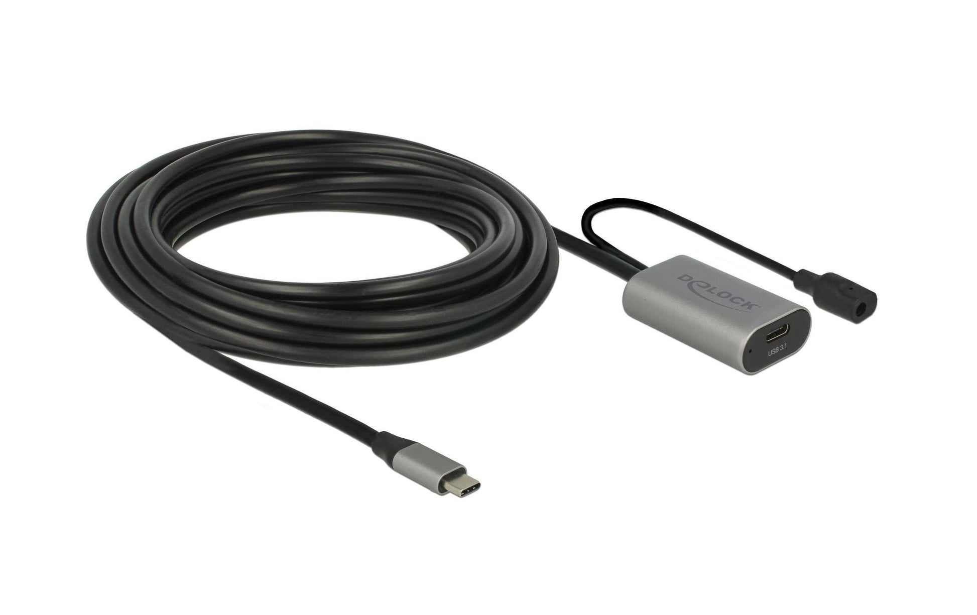 DeLOCK USB-C Verlängerungskabel (Stecker auf Buchse) – USB 3.2 Gen 1 (5 Gbit/s) – 5 m – Aktiv – Schwarz