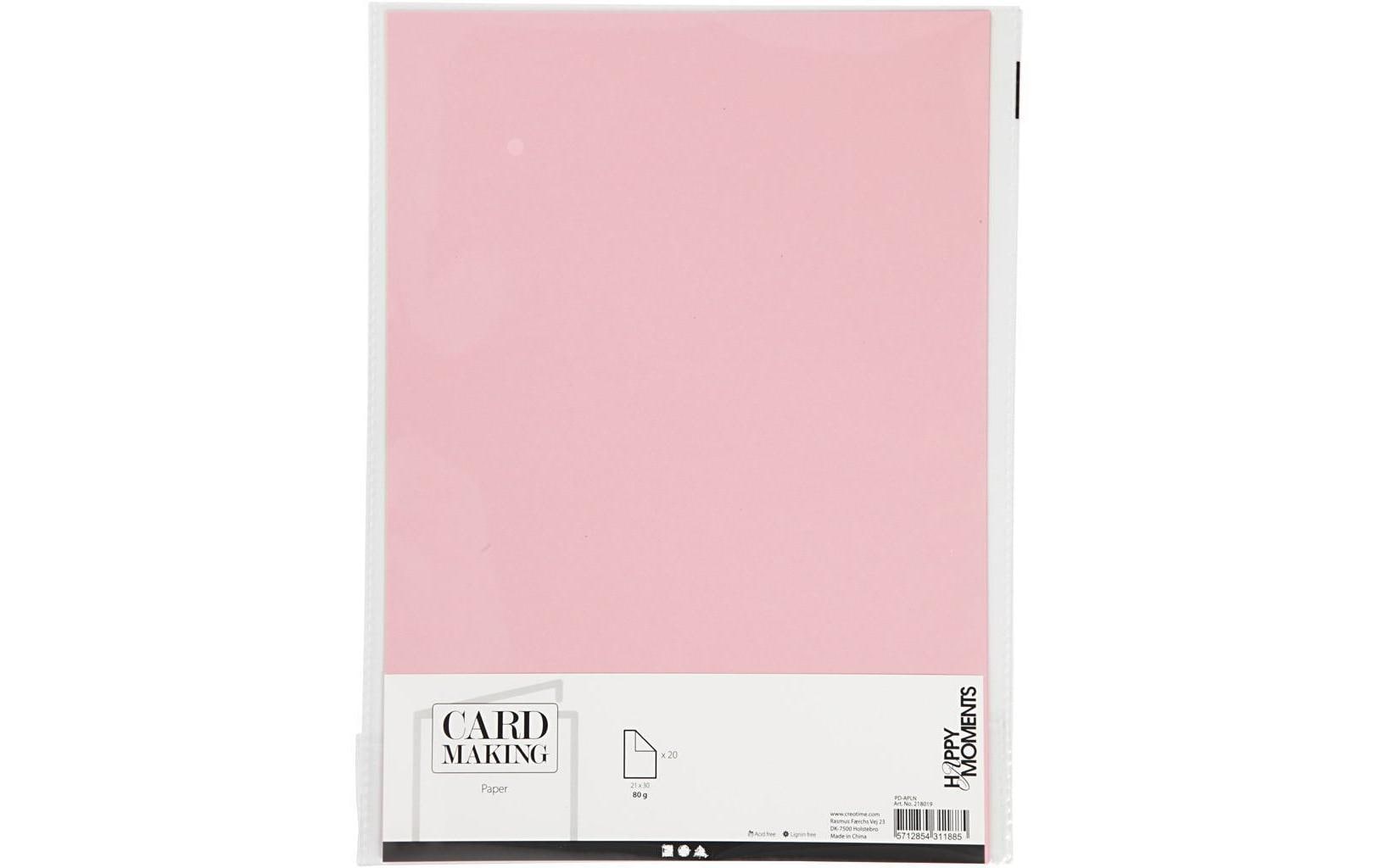 Creativ Company Bastelpapier – A4, Rosa, 70 g/m² – 20 Blatt