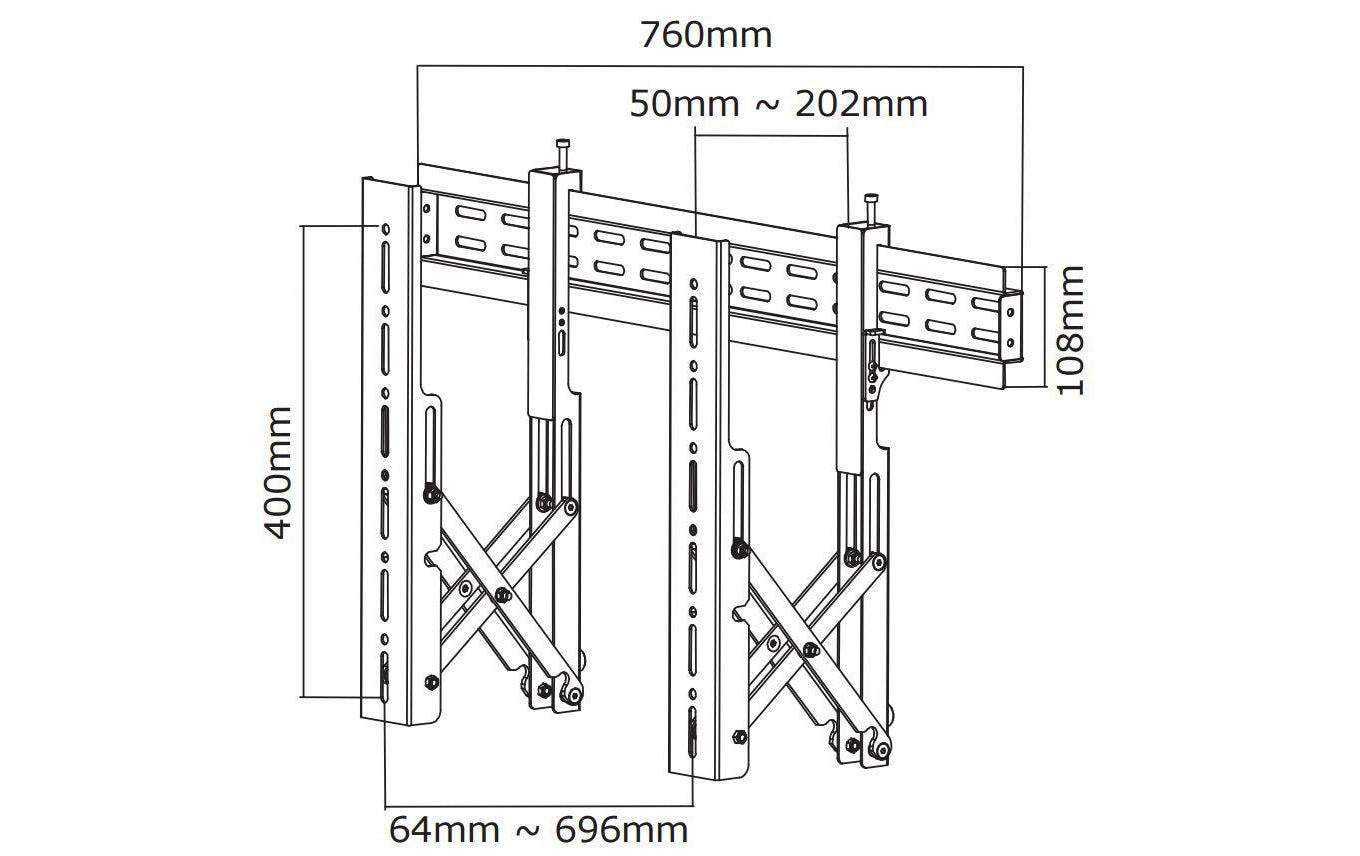 Neomounts LED-VW1000BLACK – Wandhalterung, ausziehbar, für 40–75″, VESA 200×200–600×400, bis 50 kg, schwarz