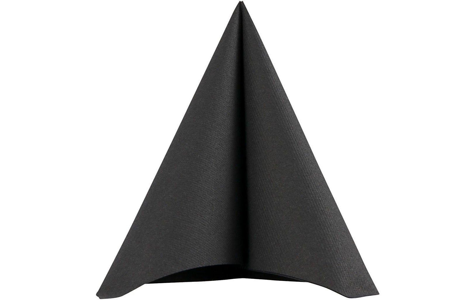 Creativ Company Servietten – schwarz – 40 × 40 cm, einlagig – 20 Stück
