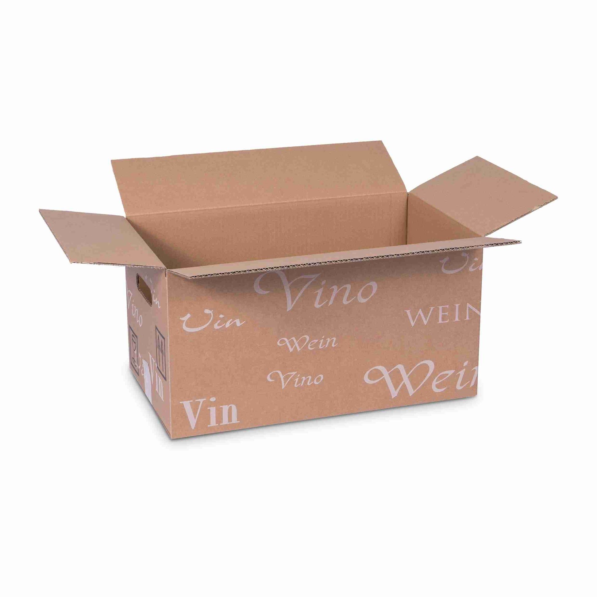 Model Weinversandkarton – für 12 × 0,75 l – 417 × 237 × 210 mm, braun – 1 Stk., ab 200 Stk.