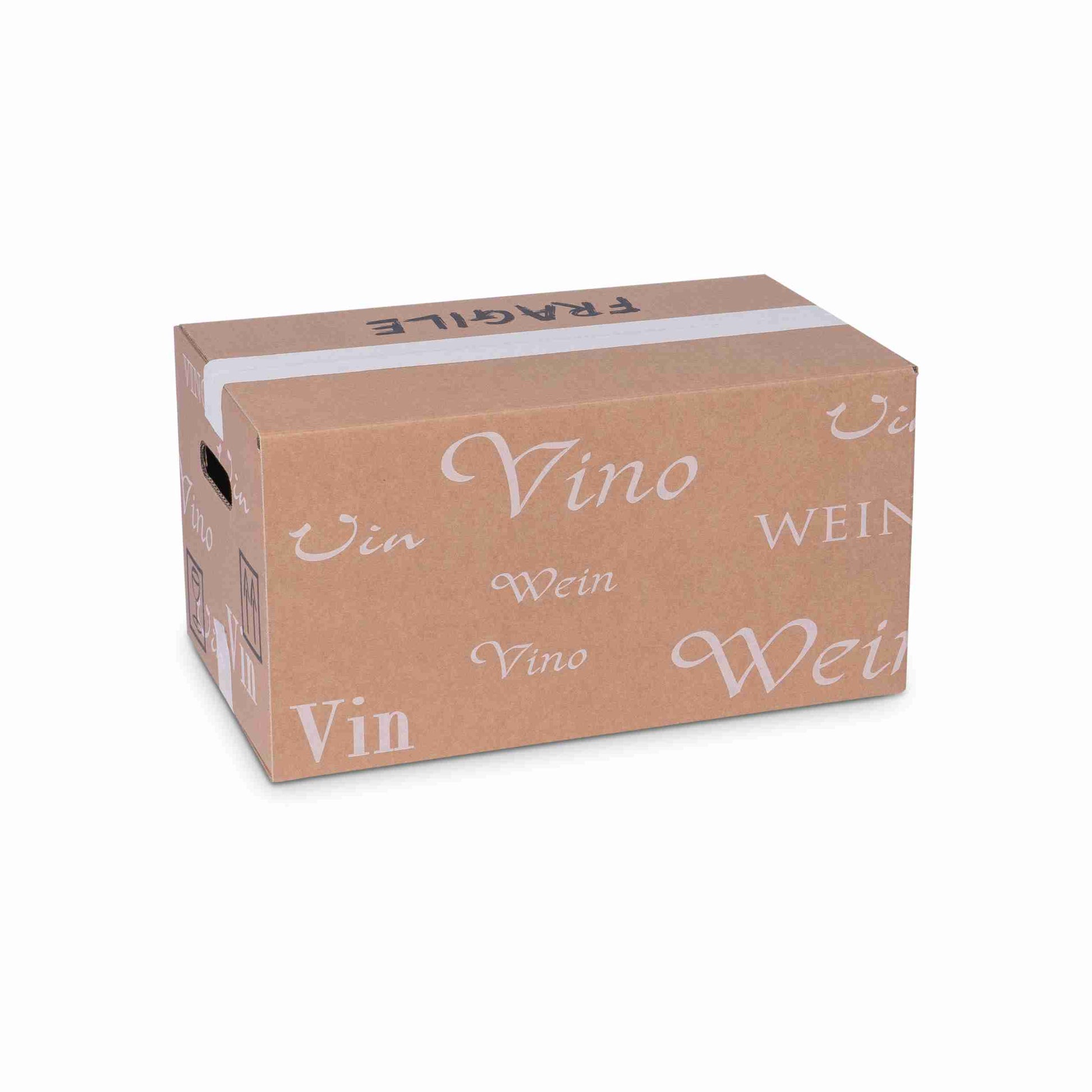 Model Weinversandkarton – für 12 × 0,75 l, max. 210 mm & Ø80 mm – 417 × 237 × 210 mm, braun, Wellkarton – 1 Stk., ab 60 Stk.