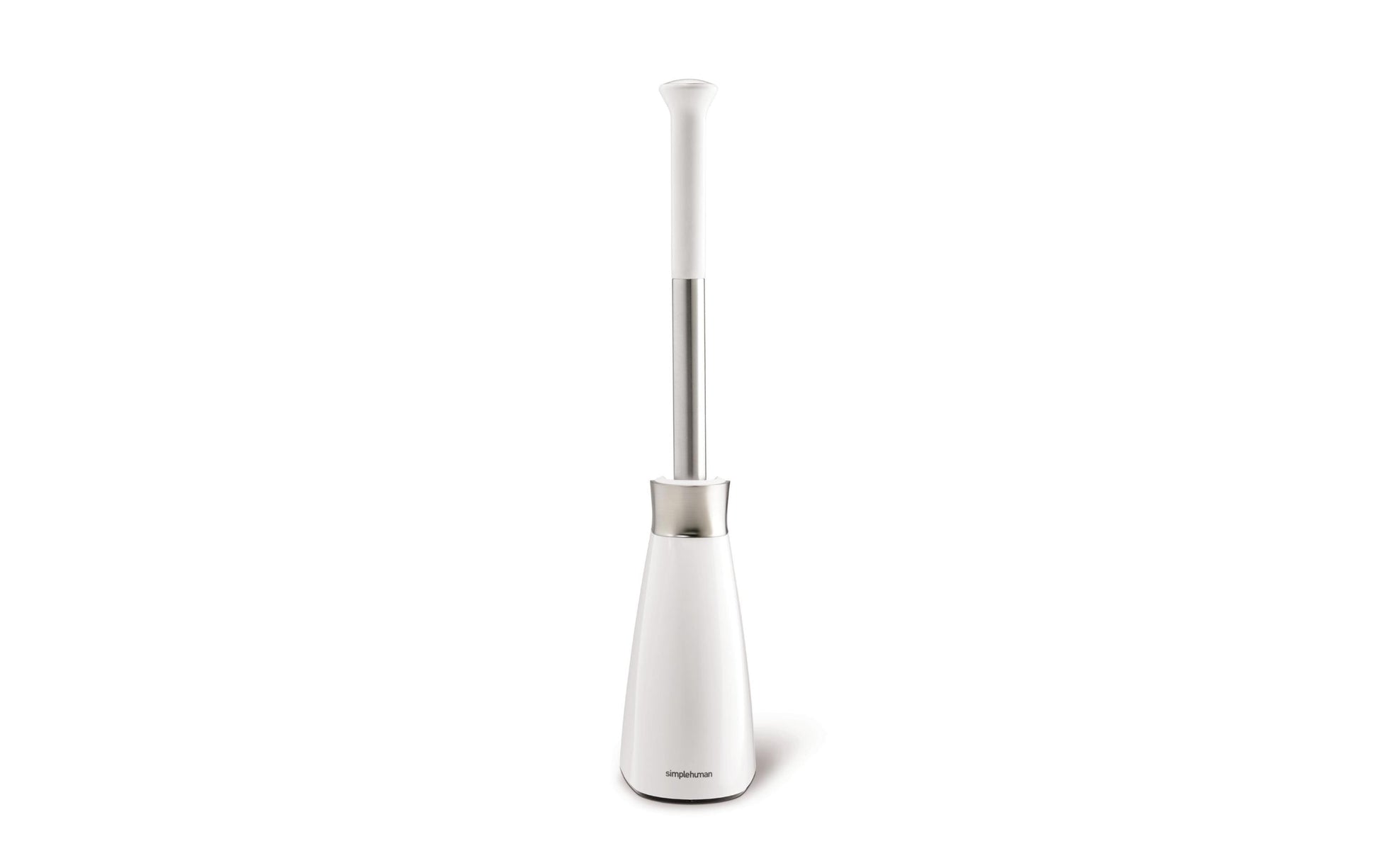 simplehuman WC-Bürstenset – Kunststoff, Edelstahl, weiss, sichelförmige Form, H 47,2 cm