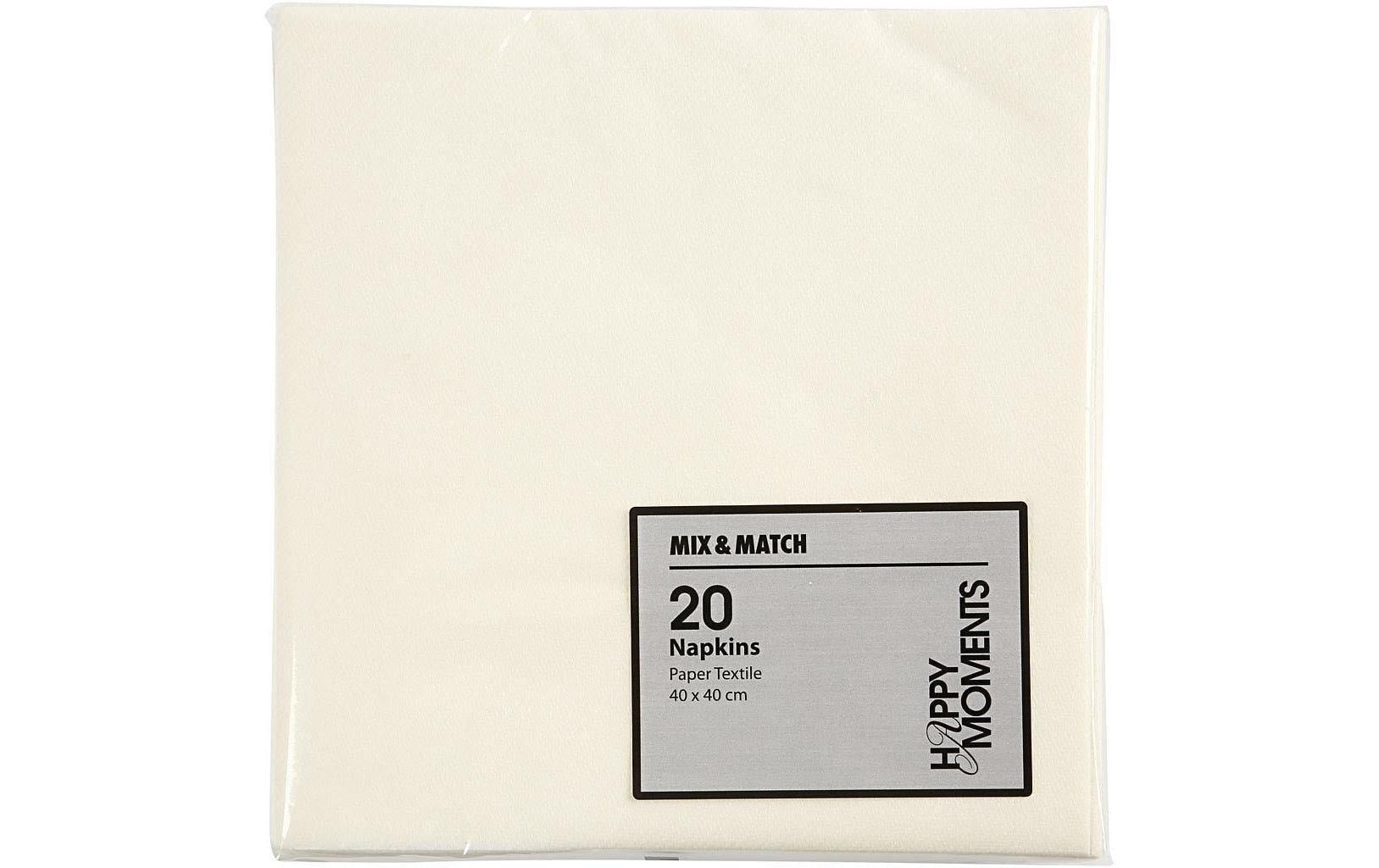 Creativ Company Servietten, 40 × 40 cm, creme – 20 Stk.