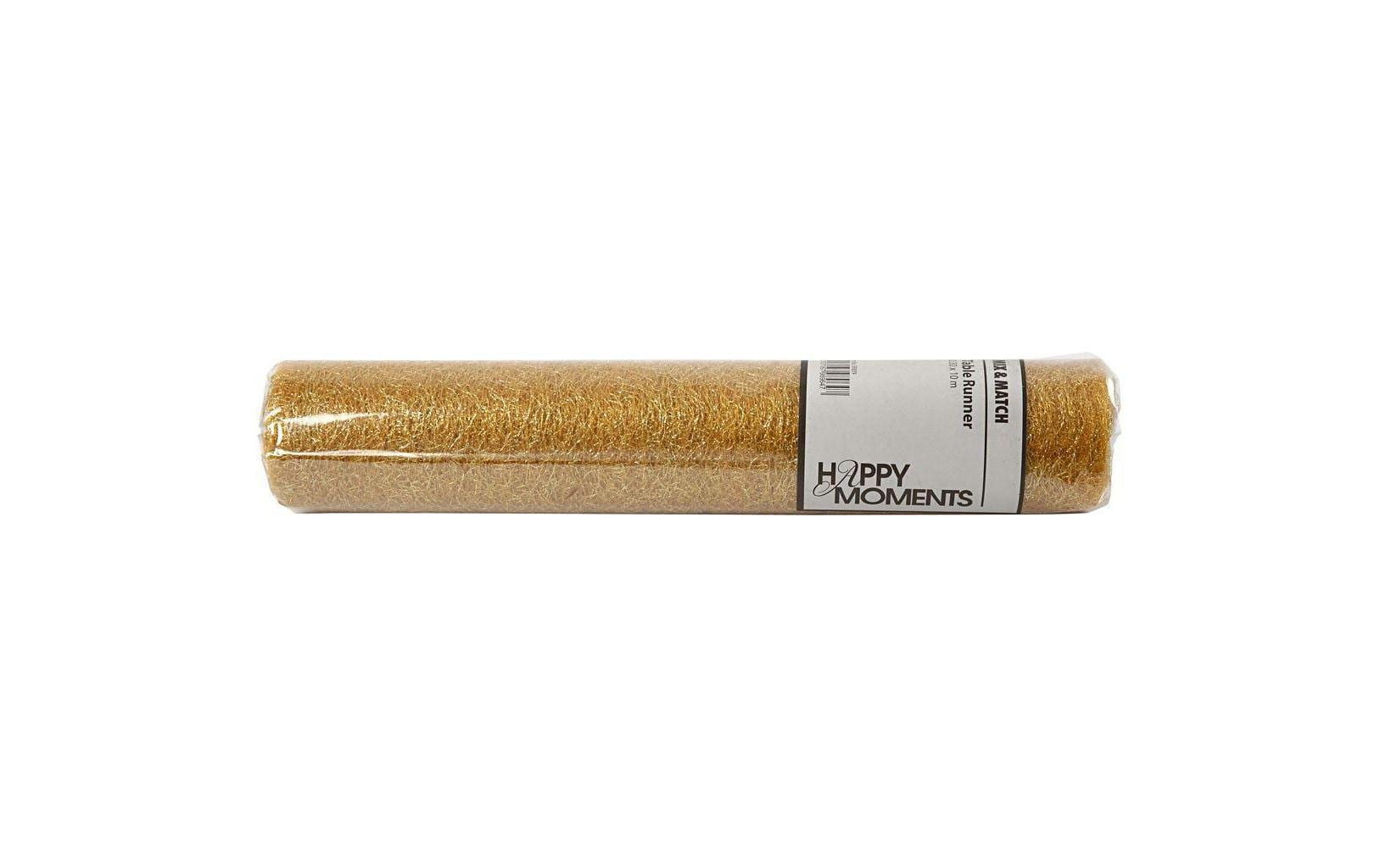 Creativ Company Tischläufer auf Rolle – 30 cm×10 m, Polyester, Gold