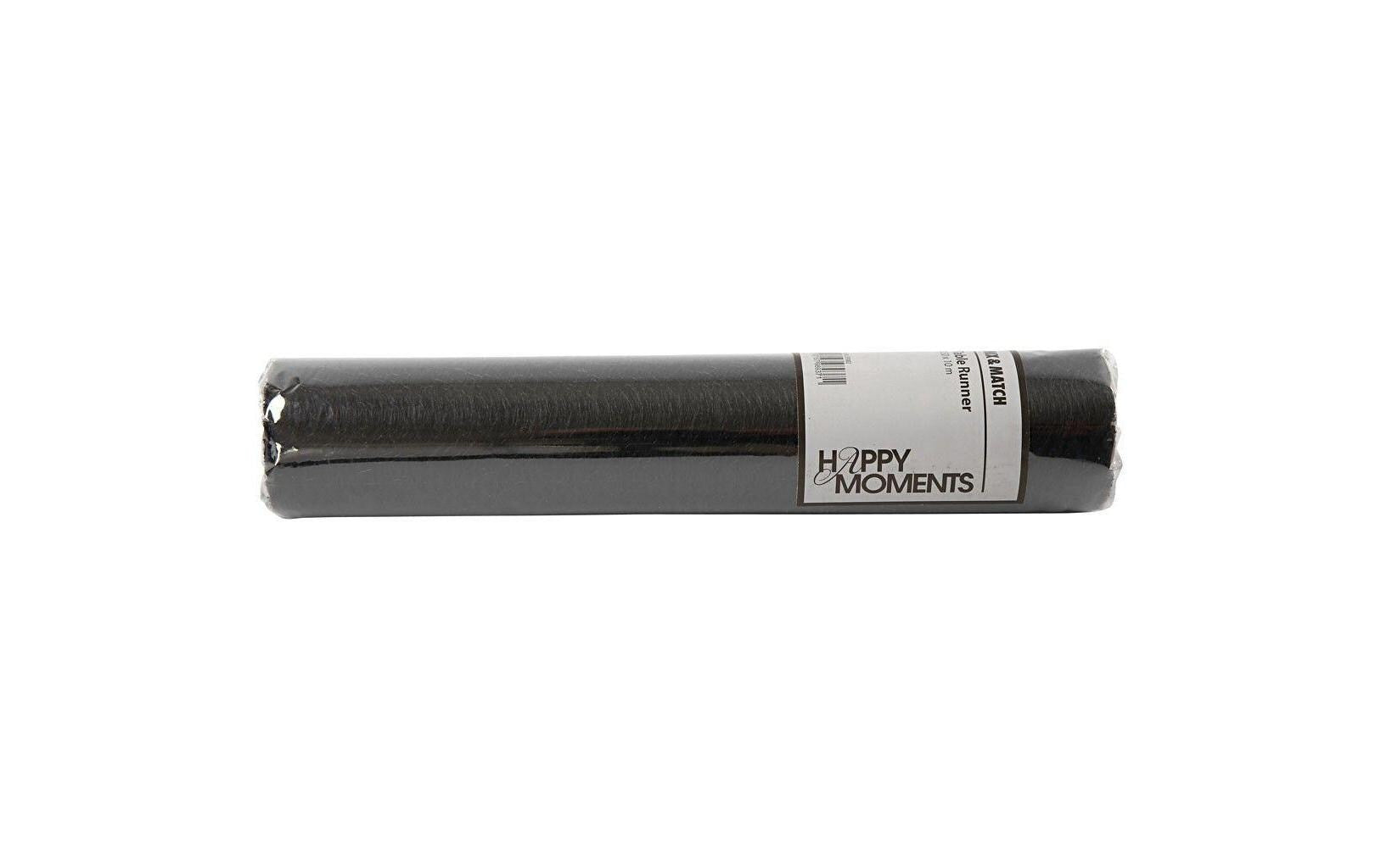 Creativ Company Tischläufer – Polyester, schwarz, 30 cm × 10 m