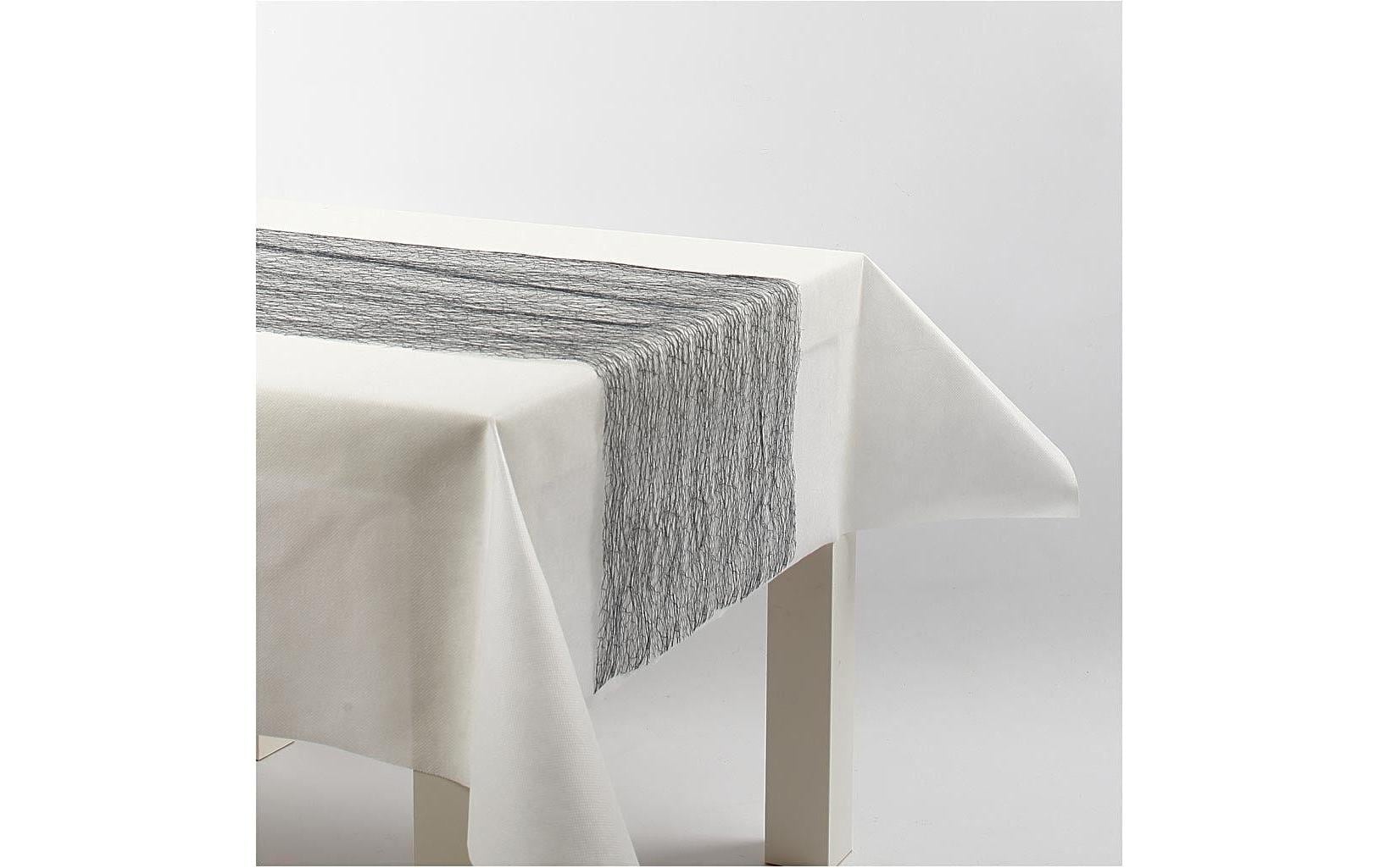 Creativ Company Tischläufer – Polyester, schwarz, 30 cm × 10 m