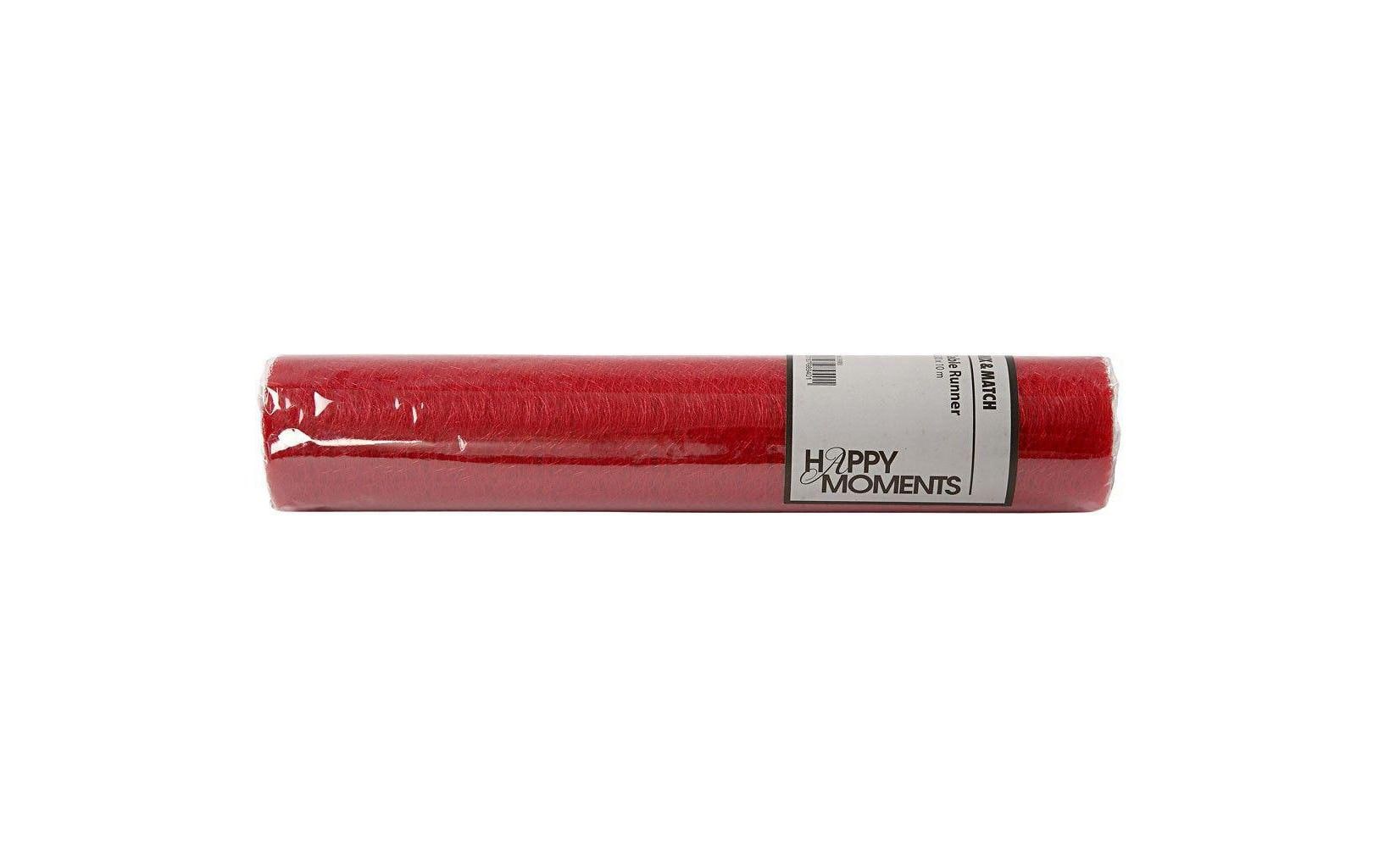 Creativ Company Tischläufer auf Rolle – 30 cm×10 m, Polyester, Rot