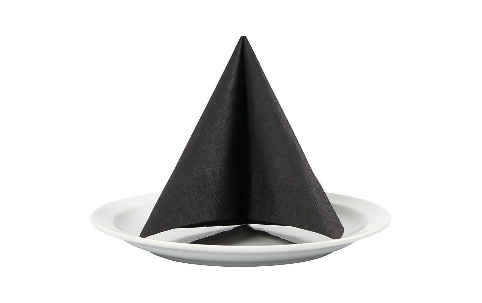 Creativ Company Servietten – schwarz – 33 × 33 cm, 3-lagig – 20 Stück