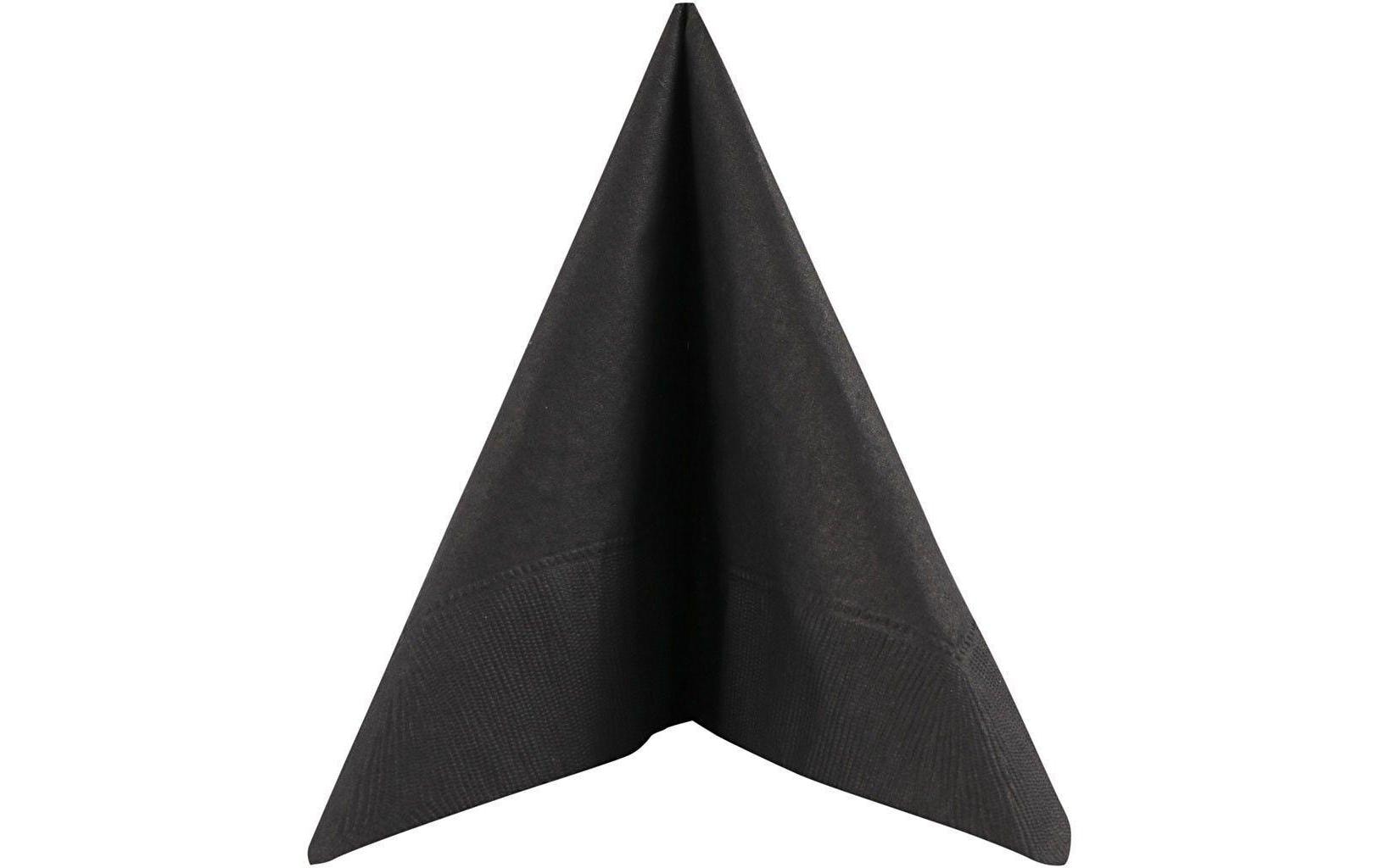 Creativ Company Servietten – schwarz – 33 × 33 cm, 3-lagig – 20 Stück